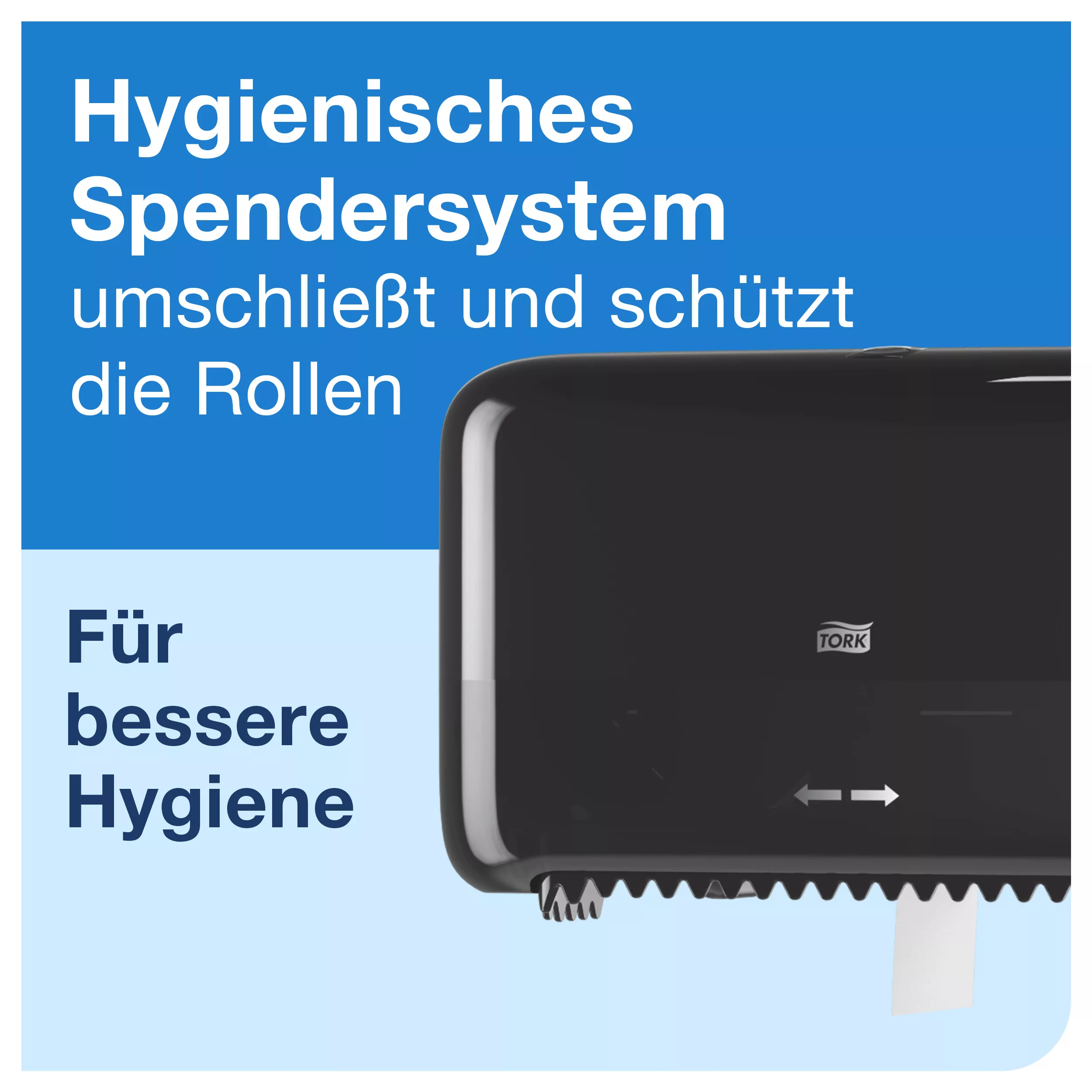 Tork OptiServe® Doppelrollenspender für Hülsenloses Toilettenpapier Schwarz T7, horizontaler Toilettenrollenspender, Elevation Design, 558048