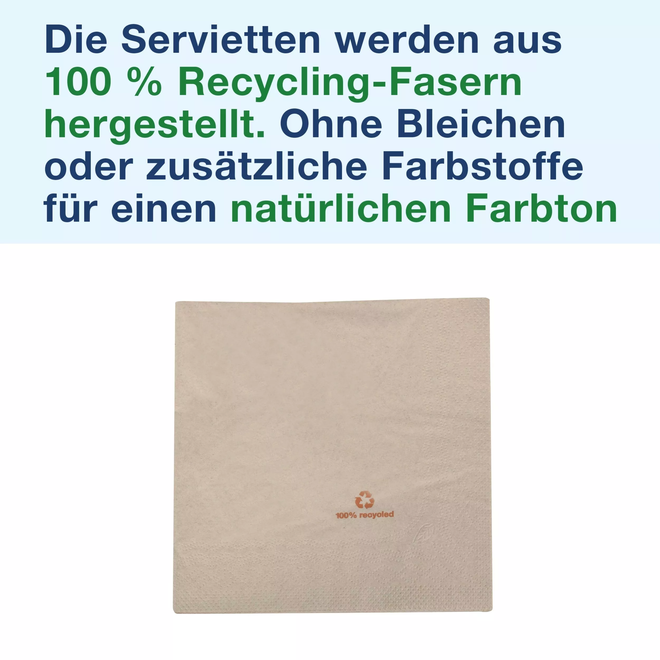Tork Lunchserviette Natur, 1/4-Falz, 2-lagig, 33 cm × 33 cm, 10 × 200 Servietten, 477350