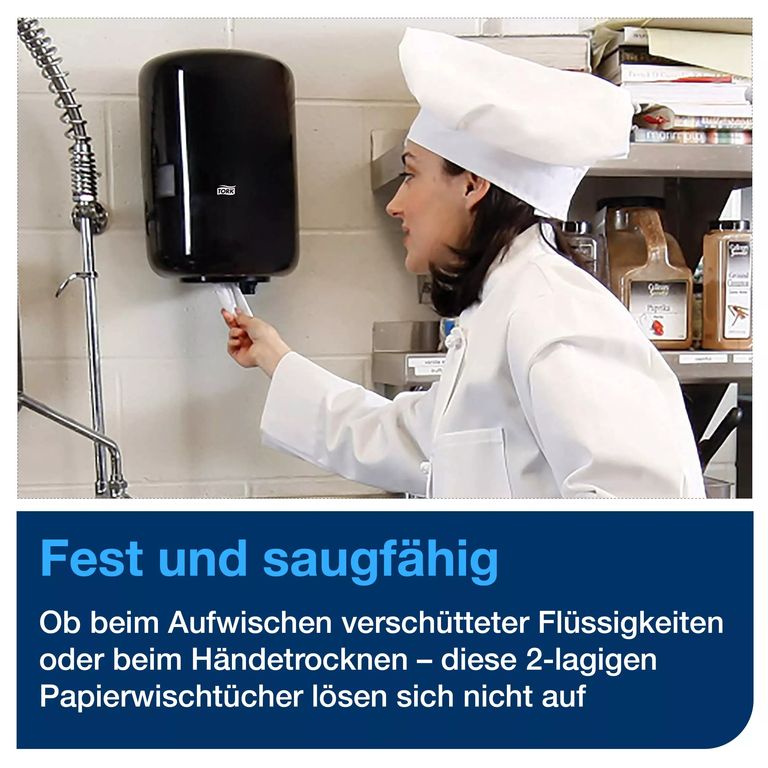Tork Starke Mehrzweck-Papierwischtücher Blau M2, Innenabrollung, 6 × 450 Blatt, 128207