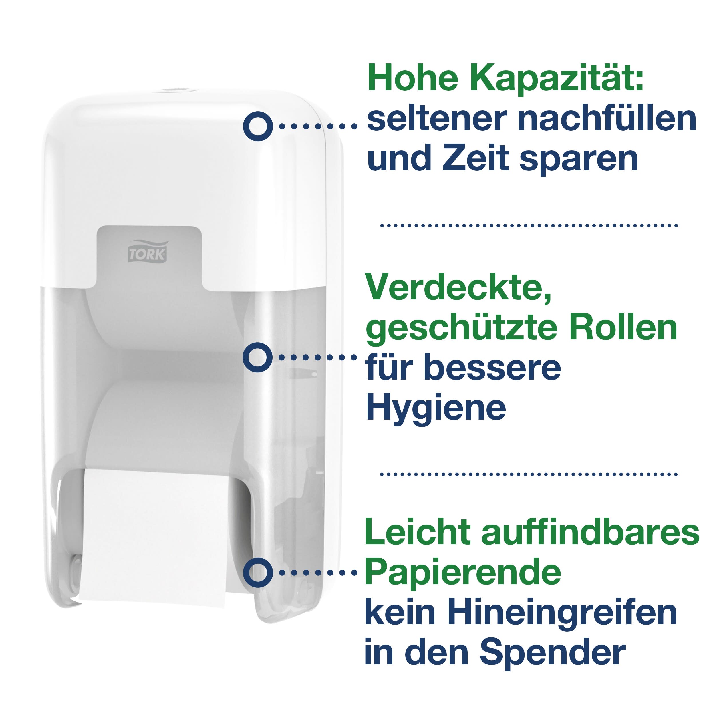 Tork OptiServe® Spender für hülsenloses Toilettenpapier weiß T7