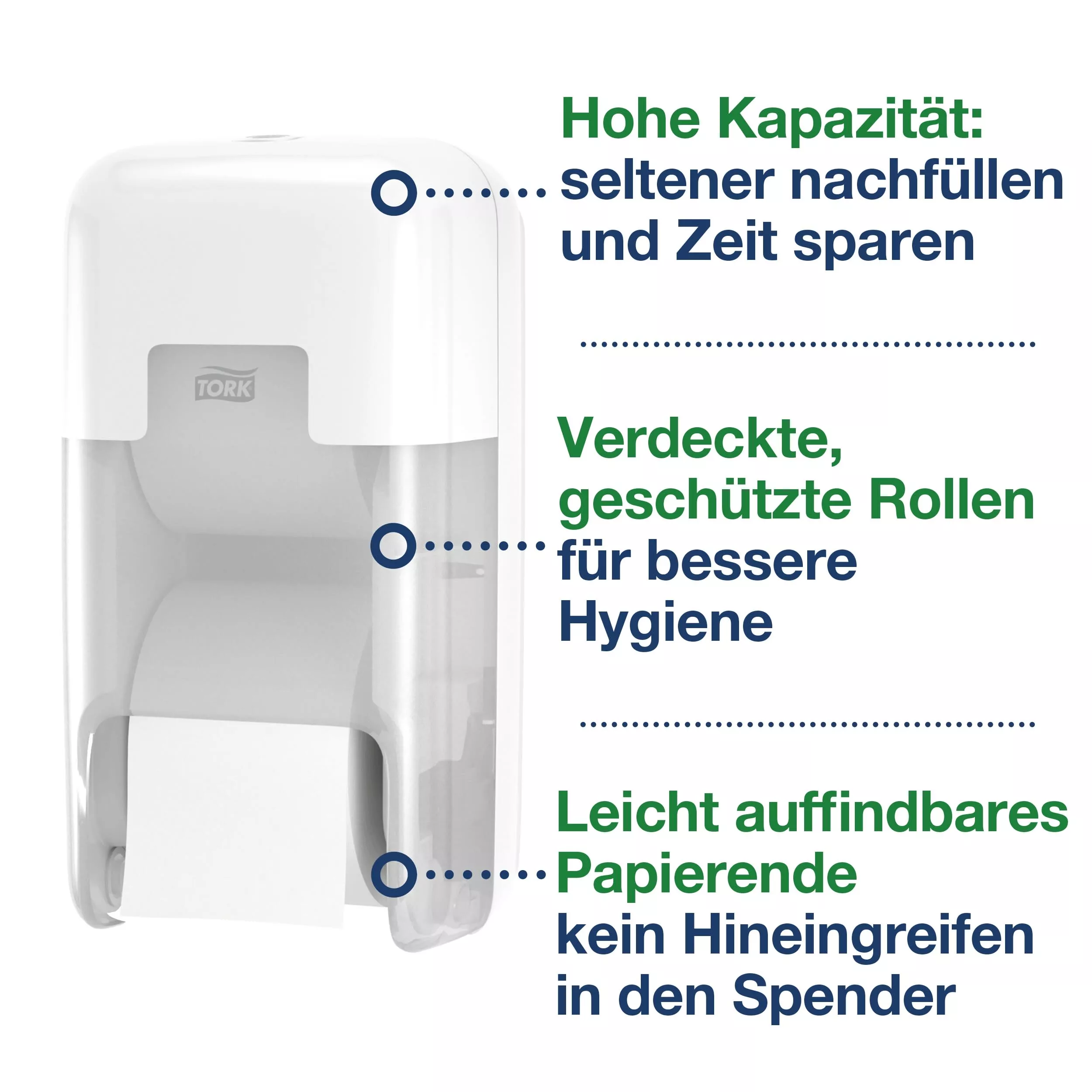 Tork OptiServe® Spender für hülsenloses Toilettenpapier weiß T7