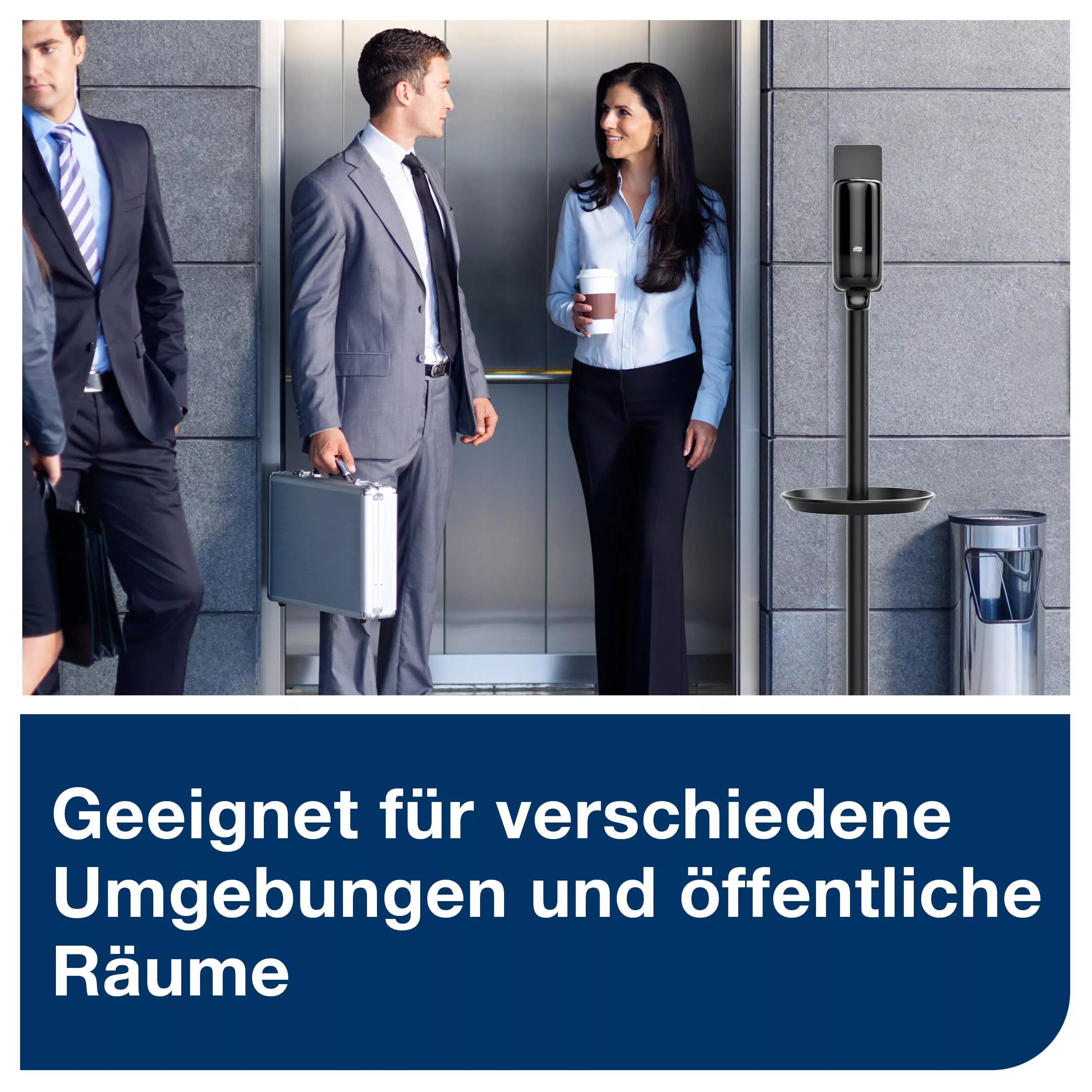 Tork Desinfektionssäule zur Händedesinfektion Schwarz, für Tork S1, S2, S4 Desinfektionsspender, 511060