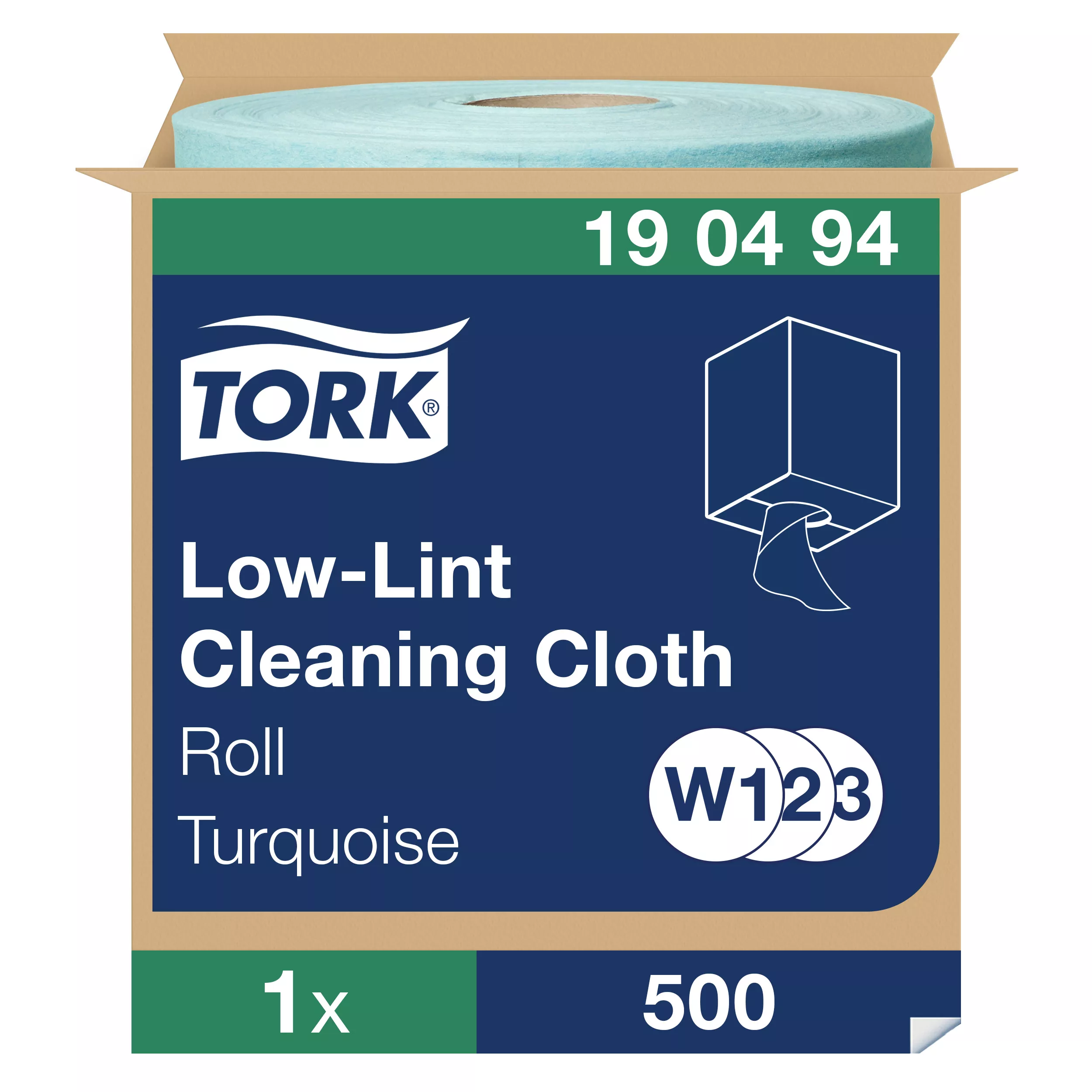 Tork Fusselarme Reinigungstücher Türkis W1/2/3, Mehrzweck, 1 × 500 Tücher, 190494
