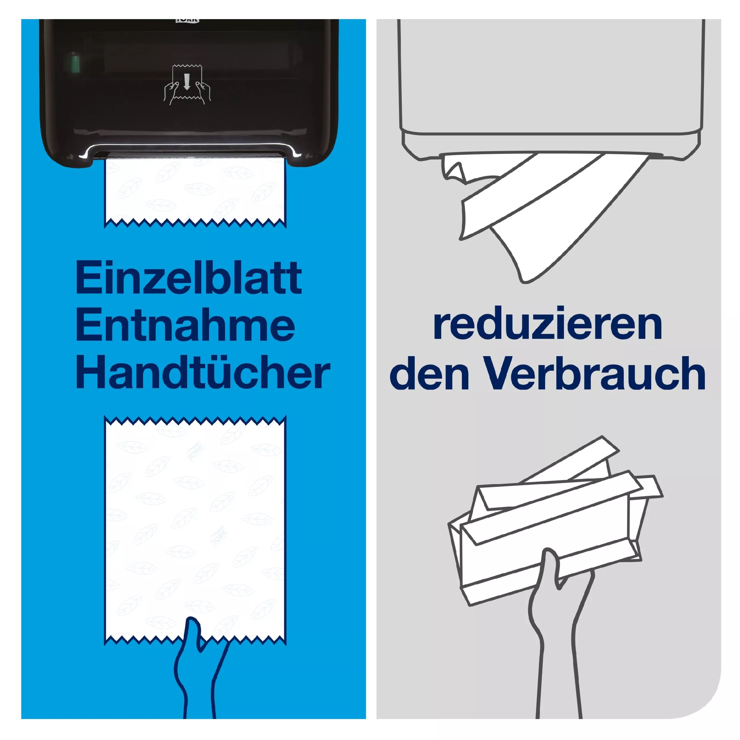 Tork Matic® Soft Papierhandtücher Weiß mit blauem Blätterdesign H1, Premium, hohe Saugfähigkeit, 6 Rollen mit je 100 m, 290016