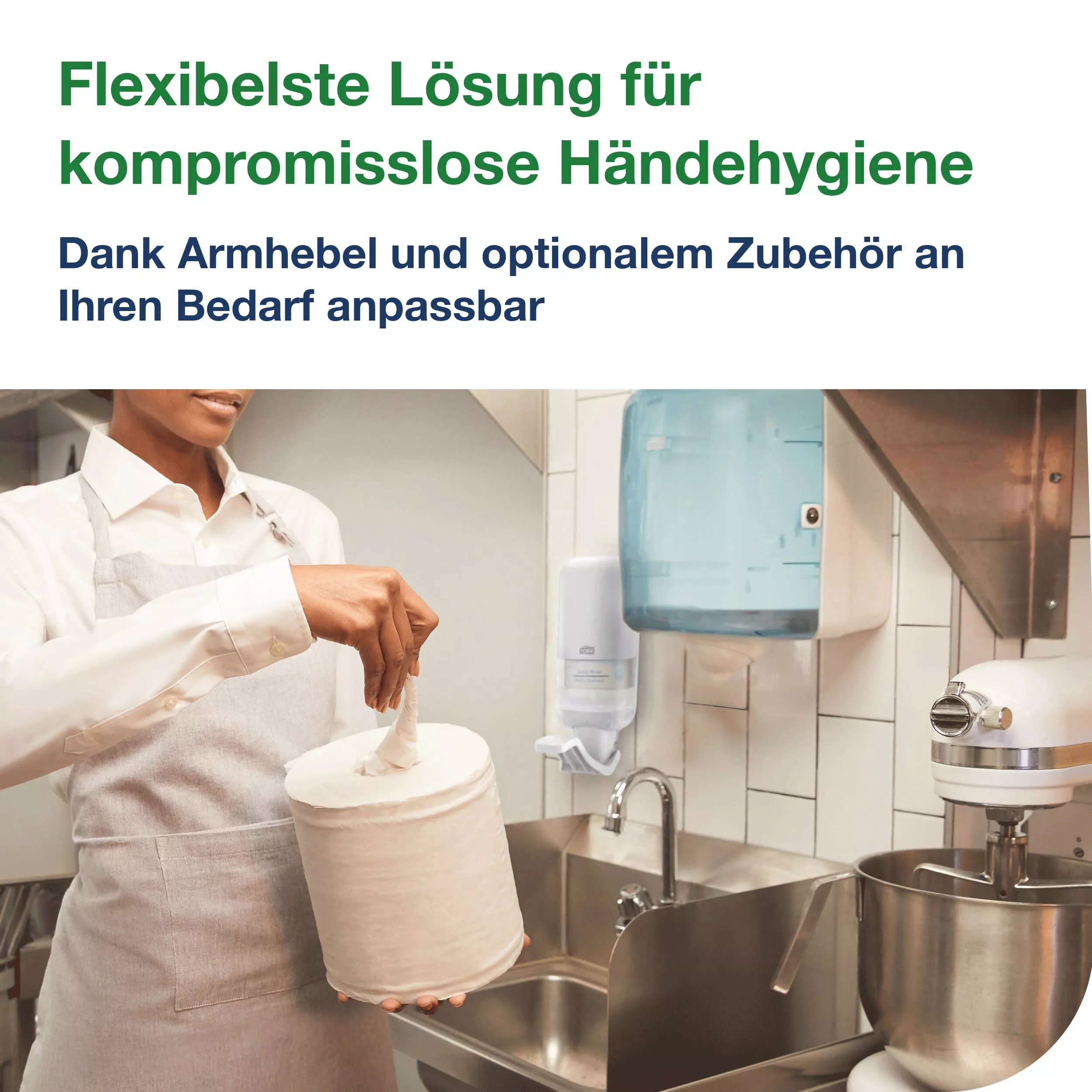 Tork Spender für Seifen und Händedesinfektionsmittel mit Armhebel Weiß S4, geeignet für Flüssigseife, Schaum und Gel, Elevation Design, 564100