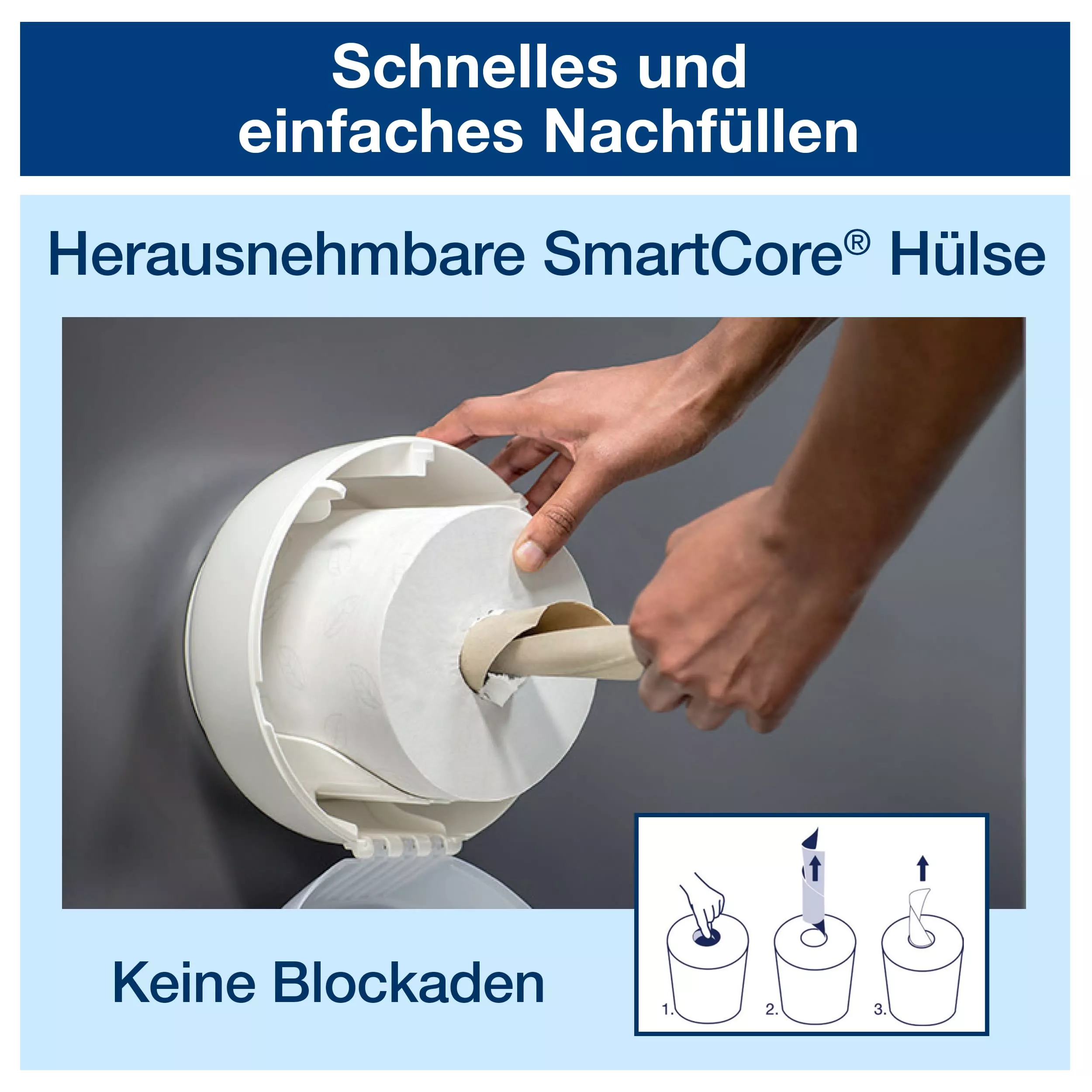 Tork SmartOne® Spender für Toilettenpapier Edelstahl T8, Hohe Kapazität, 472054