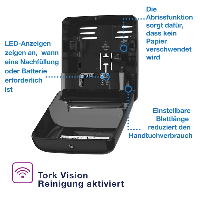 Tork Matic Sensorspender für Rollenhandtücher - schwarz - H1
