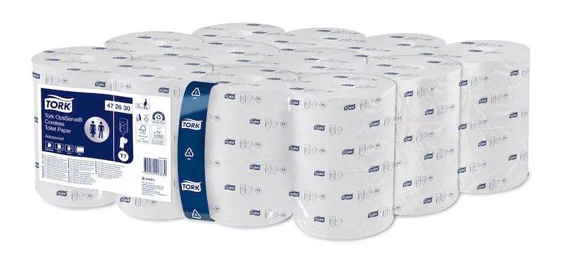 Tork Tork Midi Toilettenpapier hülsenlos 2-lagig Natur 103,5 m T7 Advanced 36 Rollen / PackMidi Toilettenpapier hülsenlos 2-lagig Natur, 103,5 m, T7 (Advanced) – 36 Rollen / Pack