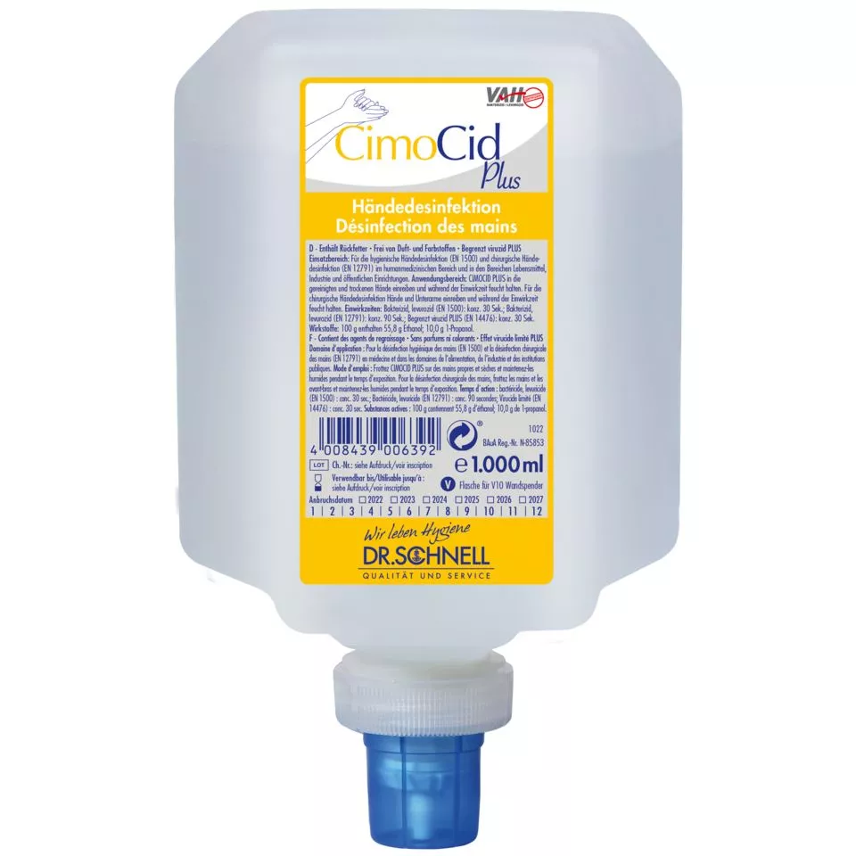Handdesinfektion, Desinfektion, Händedesinfektion, Flasche 1000ml, Kappenpumpe
