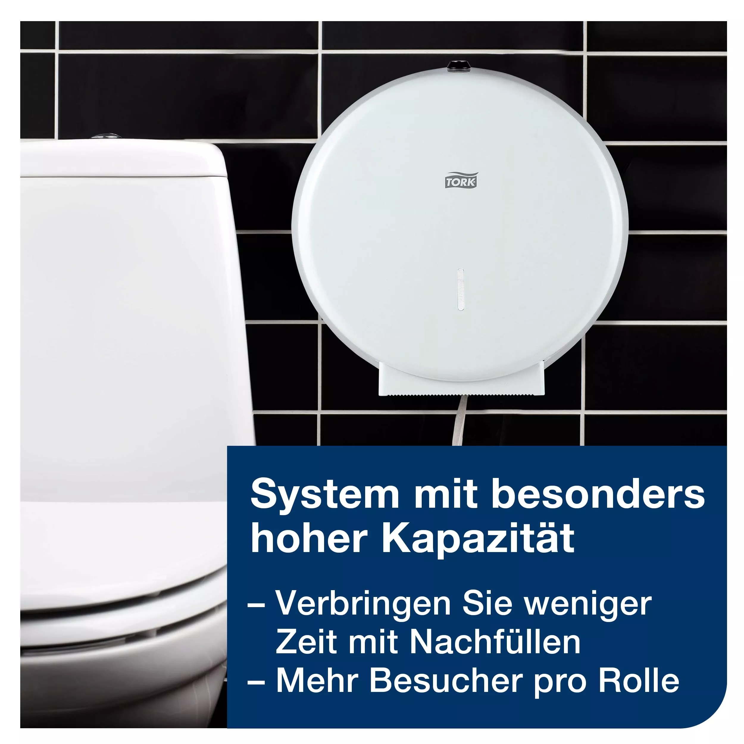 Tork Spender für Jumbo Toilettenpapier Weiß T1, robustes Metalldesign mit Sperrmechanismus, 246040