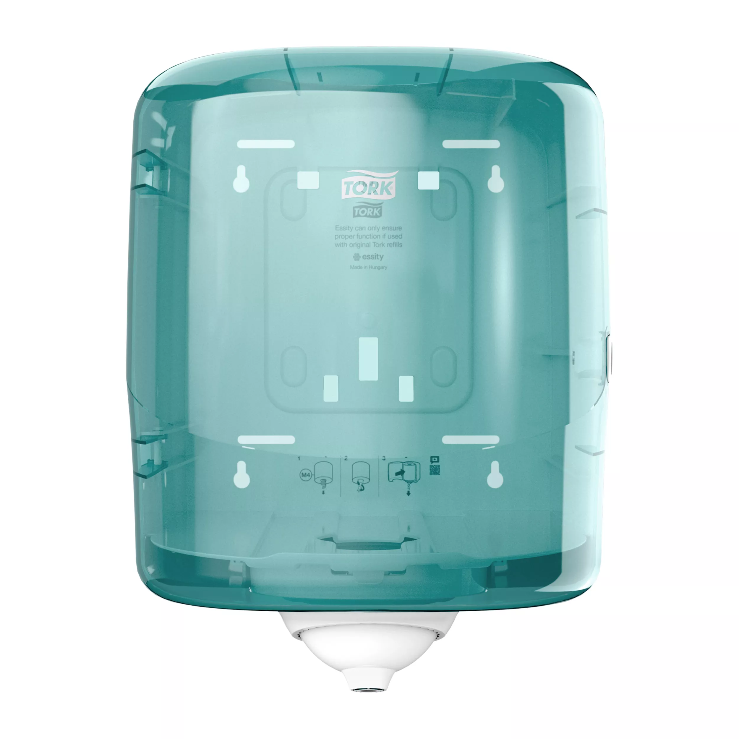 Tork Reflex™ Einzelblatt Innenabrollungsspender Weiß und Türkis M4, Performance Linie, 473180