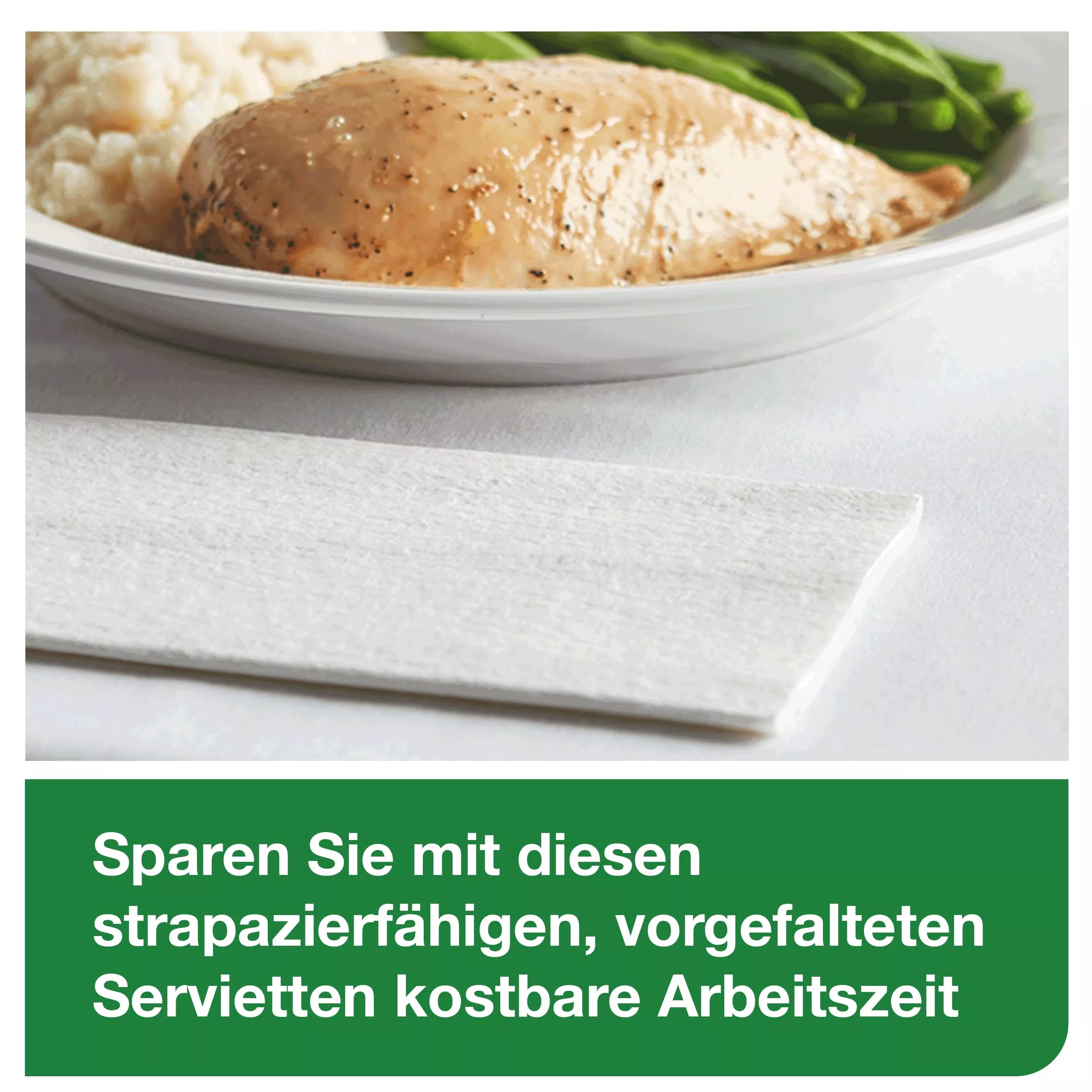 Tork LinStyle® XL-Dinnerservietten Weiß, 1/8‑Falz, 48 cm × 48 cm, 6 × 50 Servietten, 478170