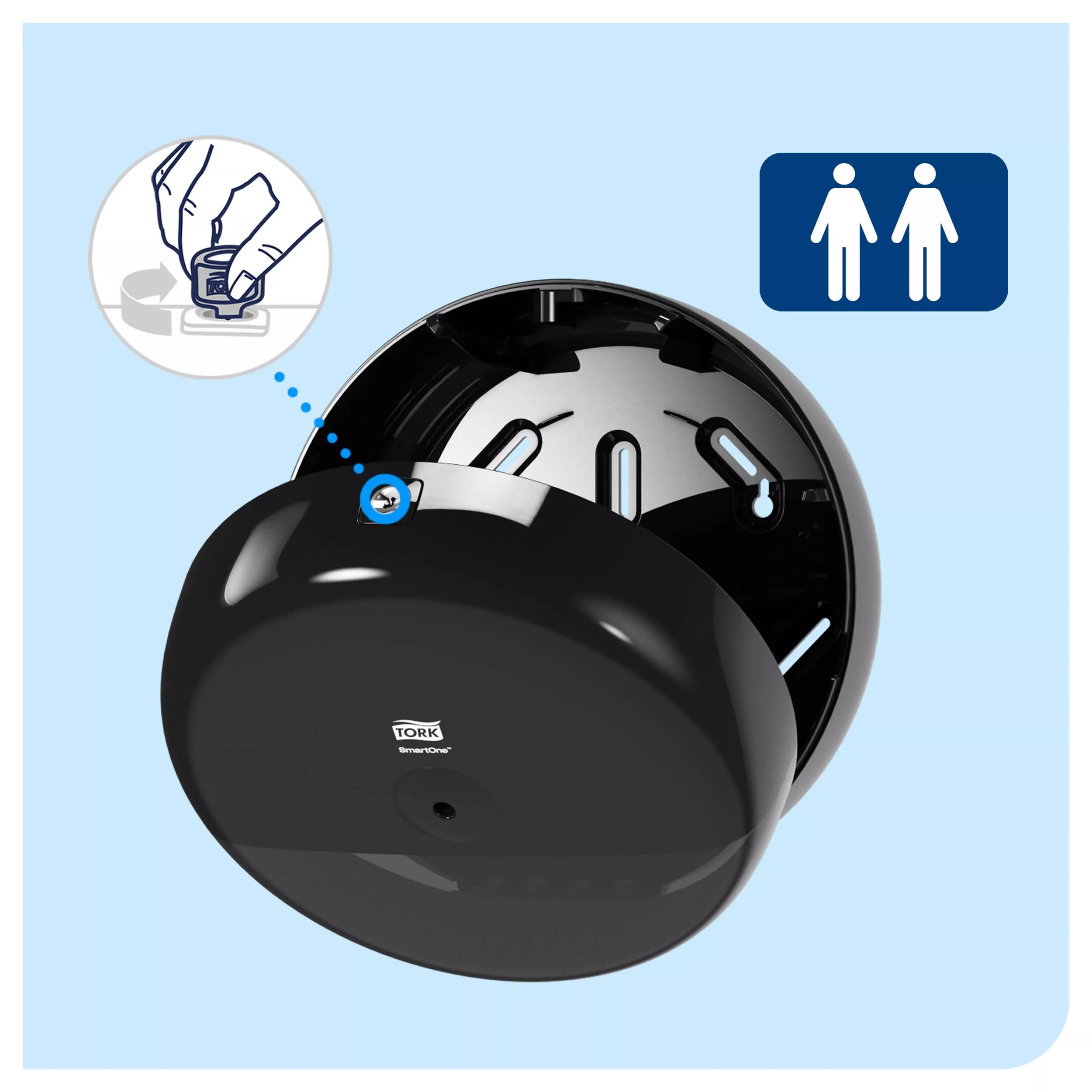 Tork SmartOne® Spender für Toilettenpapier Schwarz T8, Hohe Kapazität, Elevation Linie, 680008