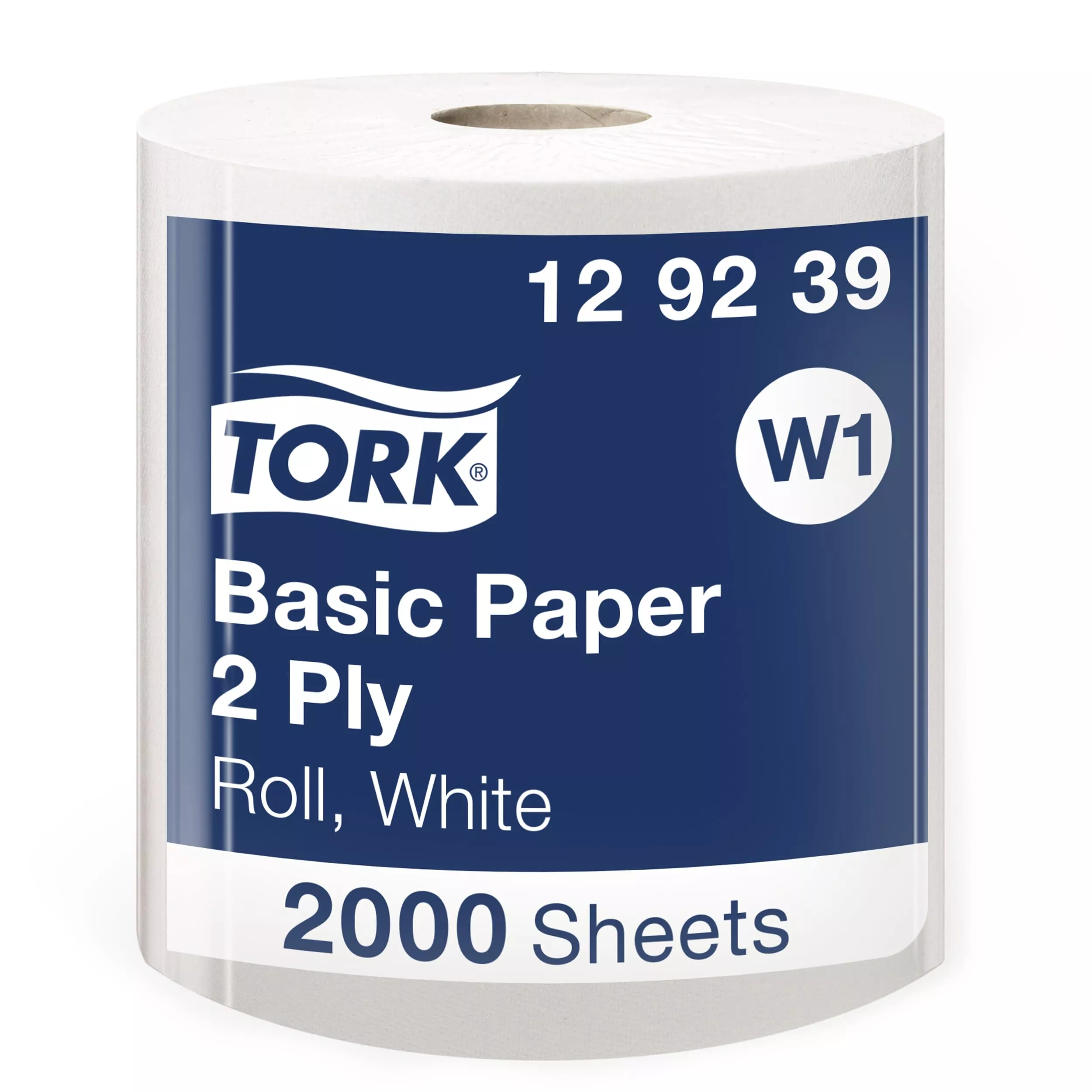 Tork Standard Papierwischtücher, Rollenhandtücher Weiß W1, Mehrzweck, 2-lagig, 129239