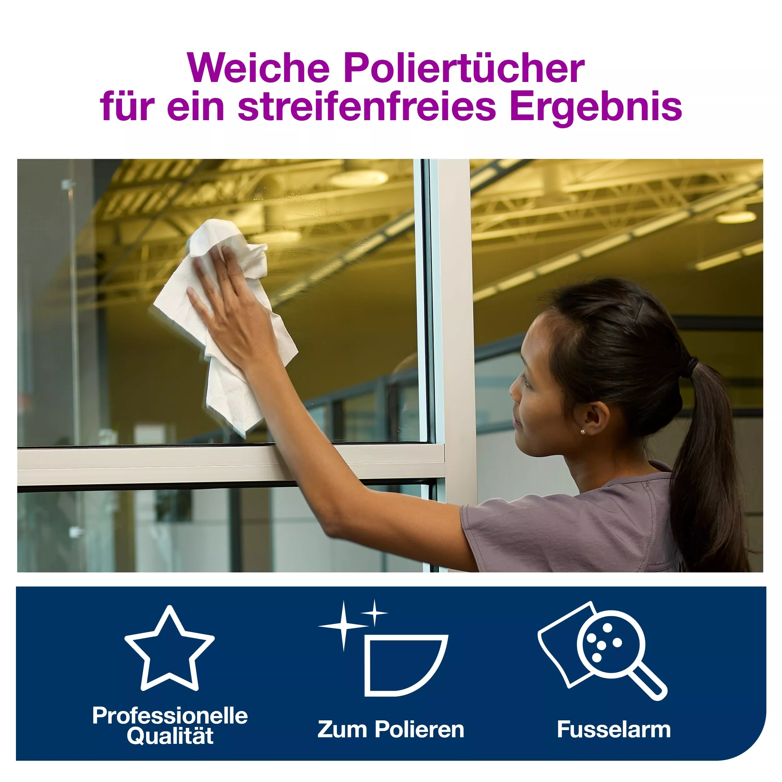 Tork Poliertücher Weiß W1/2/3, Professionelle Qualität, 1 × 450 Tücher, 197270