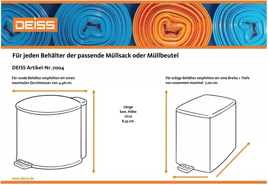 DEISS Müllsäcke Papier 120 Liter, Aufdruck: PAPIER