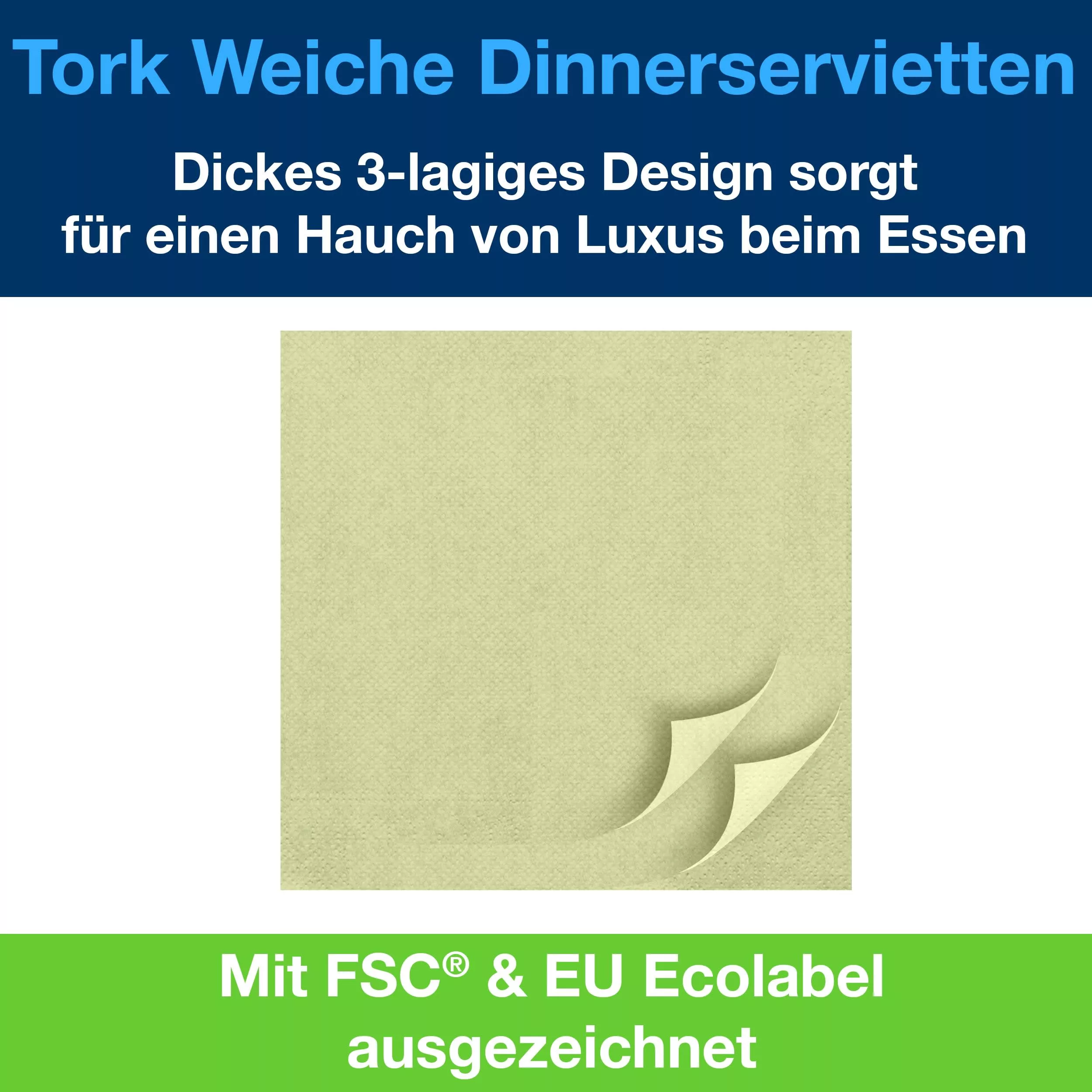 Tork Soft Dinnerservietten Limone, 1/4‑Falz, 3‑lagig, 40 cm × 39 cm, 12 × 100 Servietten, 477910