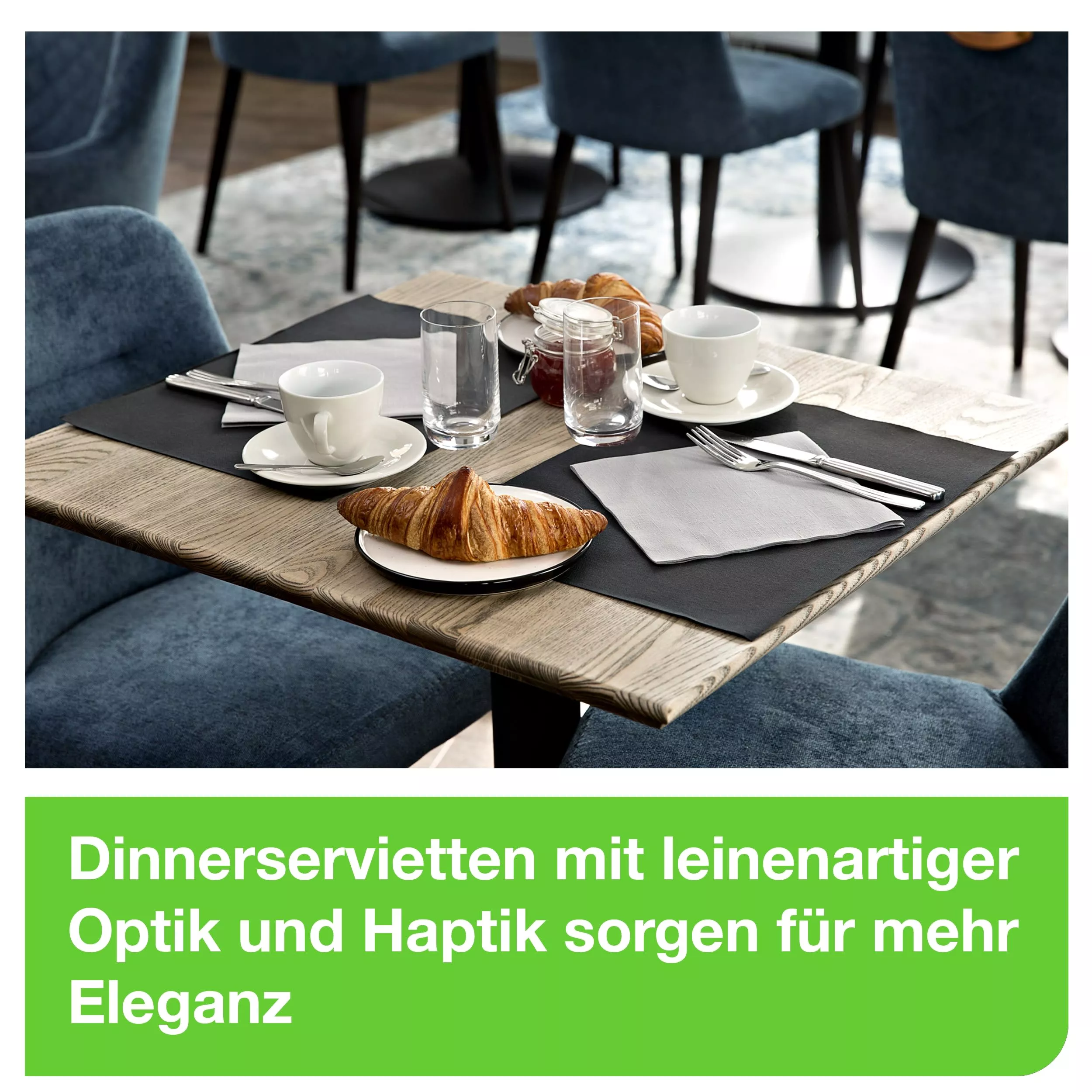 Tork LinStyle® XL-Dinnerservietten Weiß, 1/4‑Falz, 48 cm × 48 cm, 12 × 25 Servietten, 478883