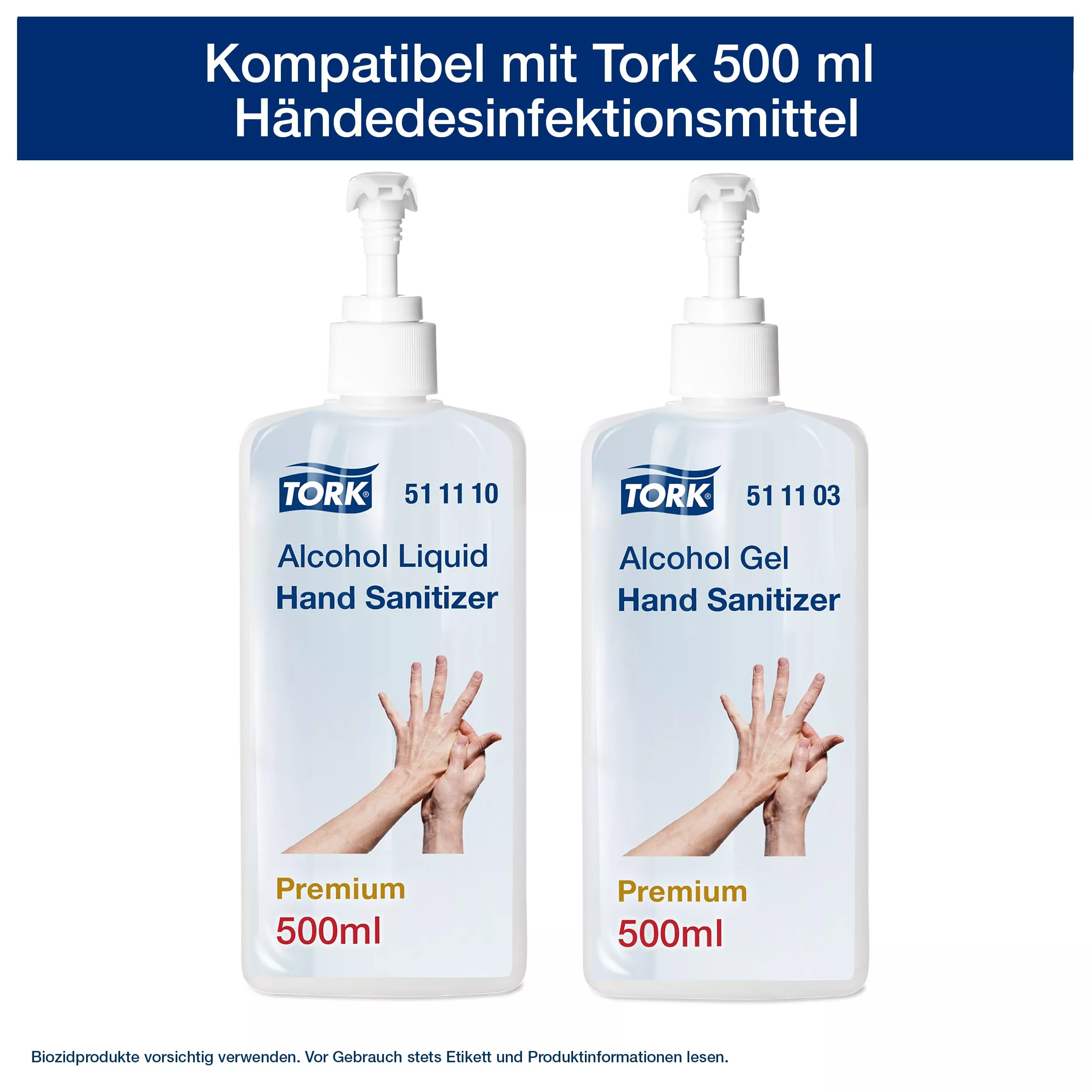 Tork Betthalterung für 500 ml Händedesinfektionsmittel Edelstahl, flexible Platzierung, 511050 (x20)
