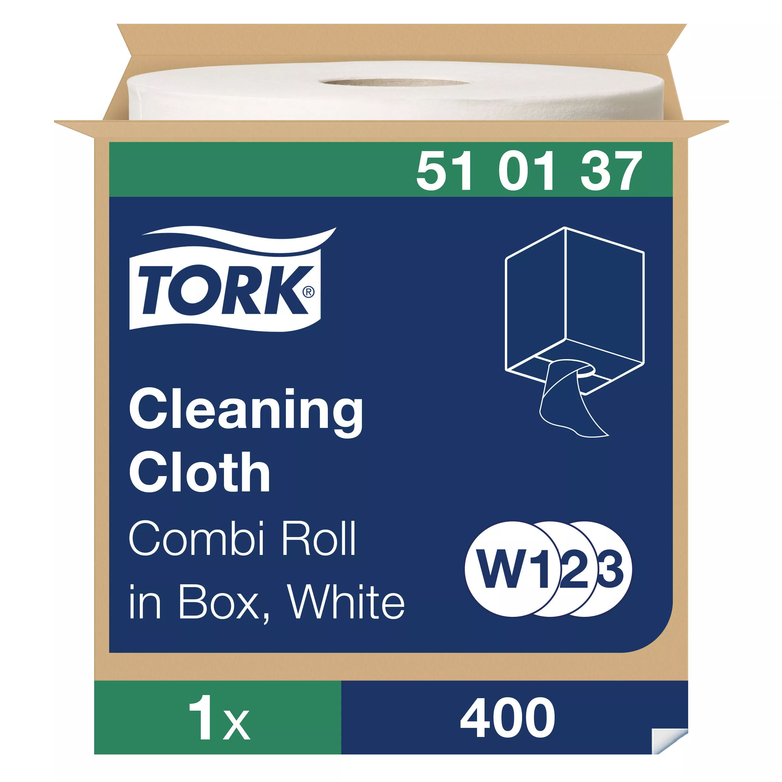 Tork Reinigungstücher Weiß W1/2/3, Wiederverwendbar, 1 × 400 Tücher, 510137