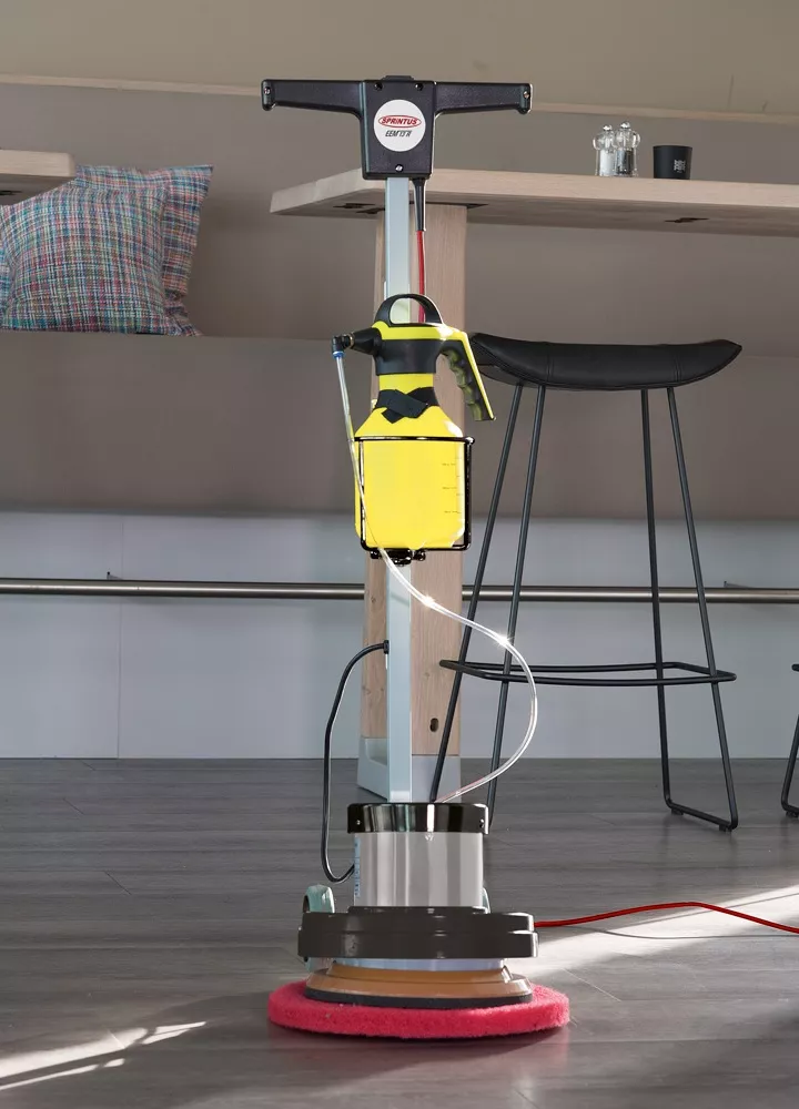 Sprintus Einscheibenmaschine EEM 13 R im Set inkl. Scheuer- und Shamponierbürste und Pad-Treibteller