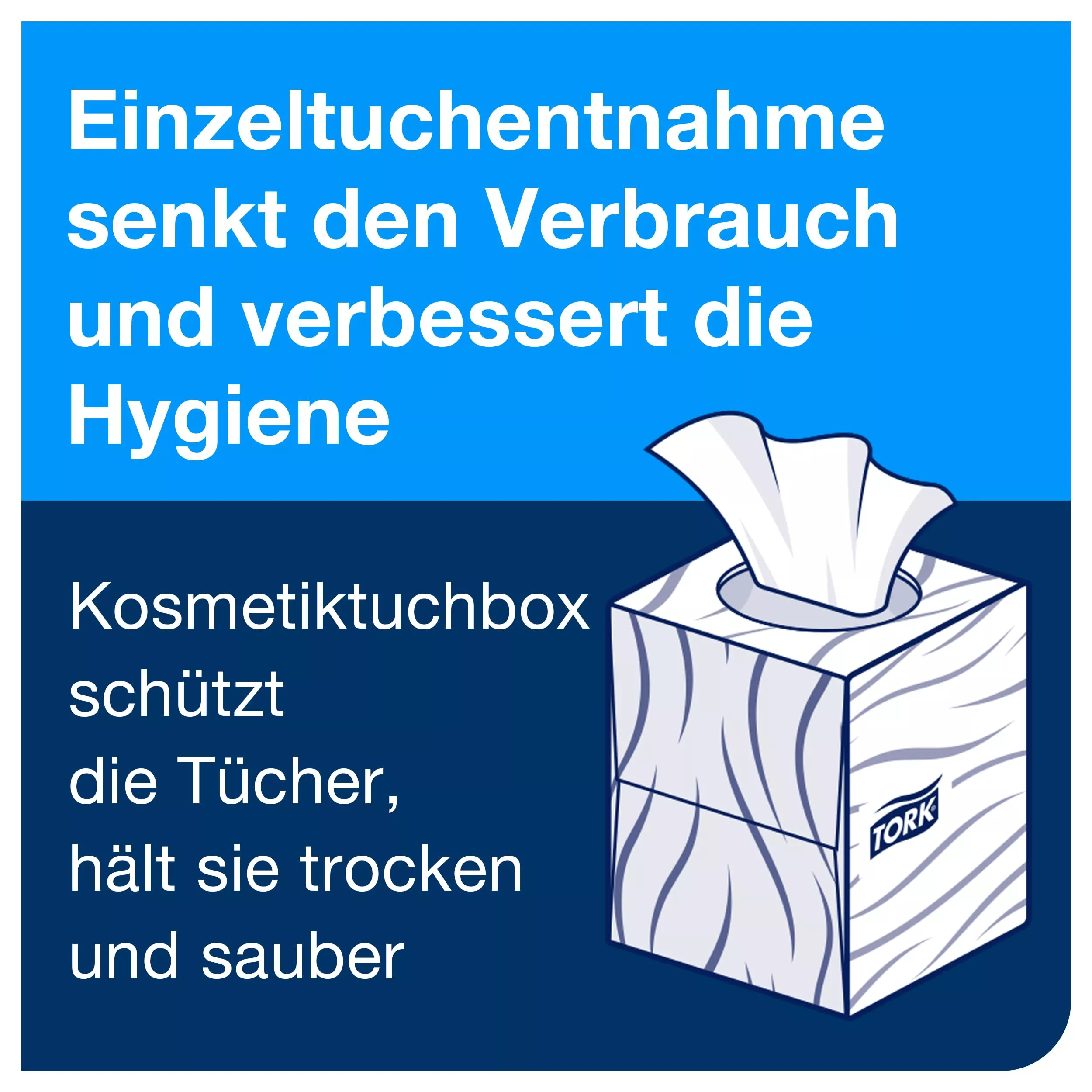 Tork extra weiche Kosmetiktücher (im Spenderwürfel), Premium, 2-lagig, 30 × 100 Blatt, 140278