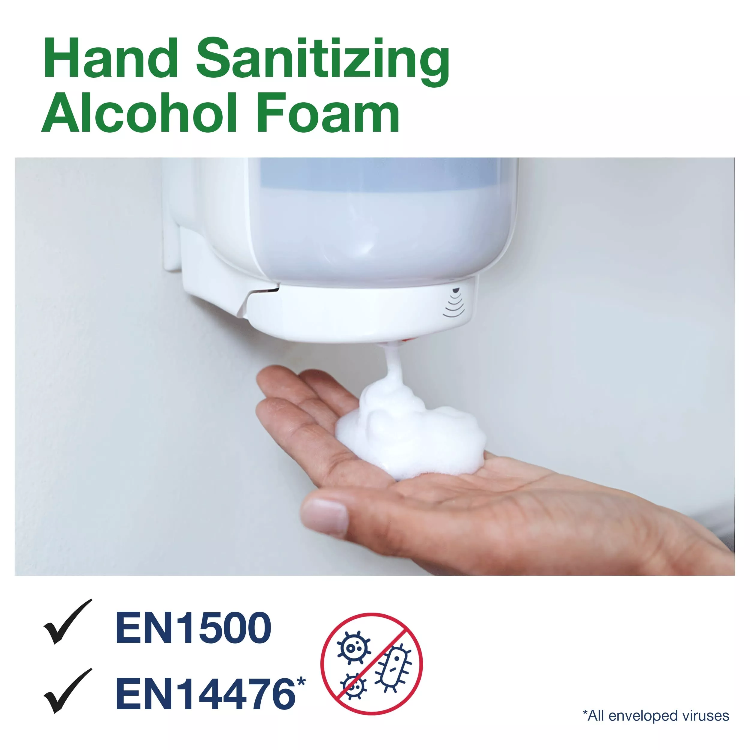 Tork Desinfizierender Hand Alkohol Schaum S4, dermatologisch getestet, 6 x 1000 ml, 520102