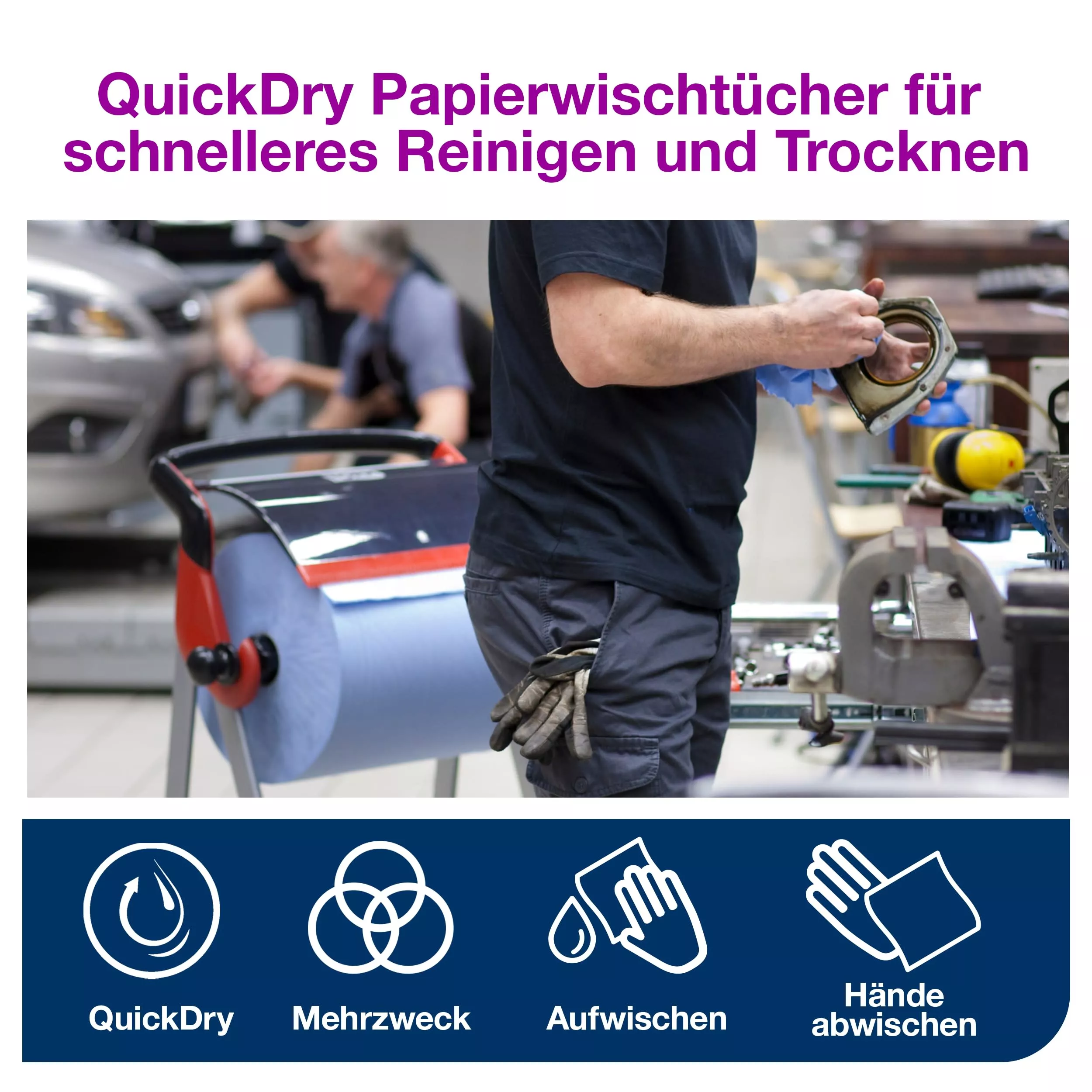Tork Starke Mehrzweck-Papierwischtücher Blau W1, Saugfähig, 1 × 1.500 Blatt, 130051