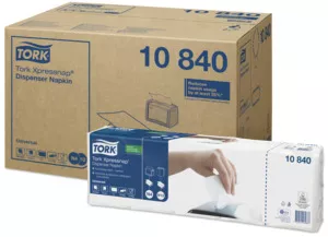 Tork Xpressnap Weiße Spenderserviette (1-lag - 1/4Falz) (1 Karton = 9000 Stück)