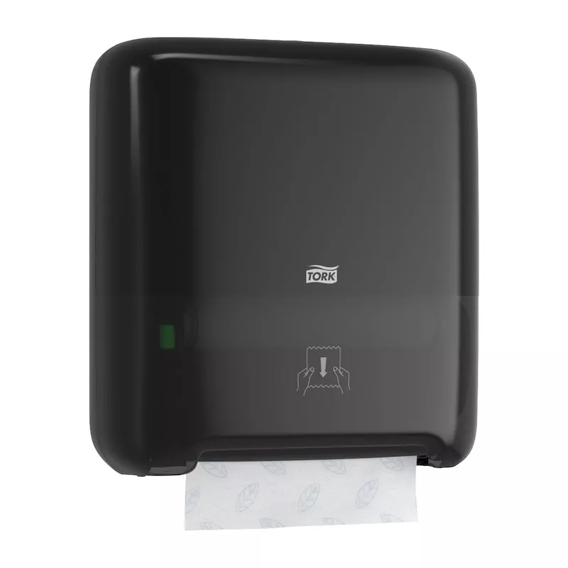 Tork Matic® Spender für Rollenhandtücher Schwarz H1, Einzeltuchentnahme, Elevation Design, 551008