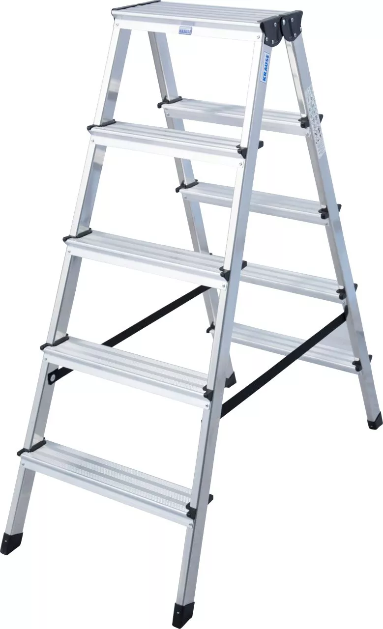 Krause "DOPPLO" Stufen-Doppelleiter schwarz 2x5 Stufen