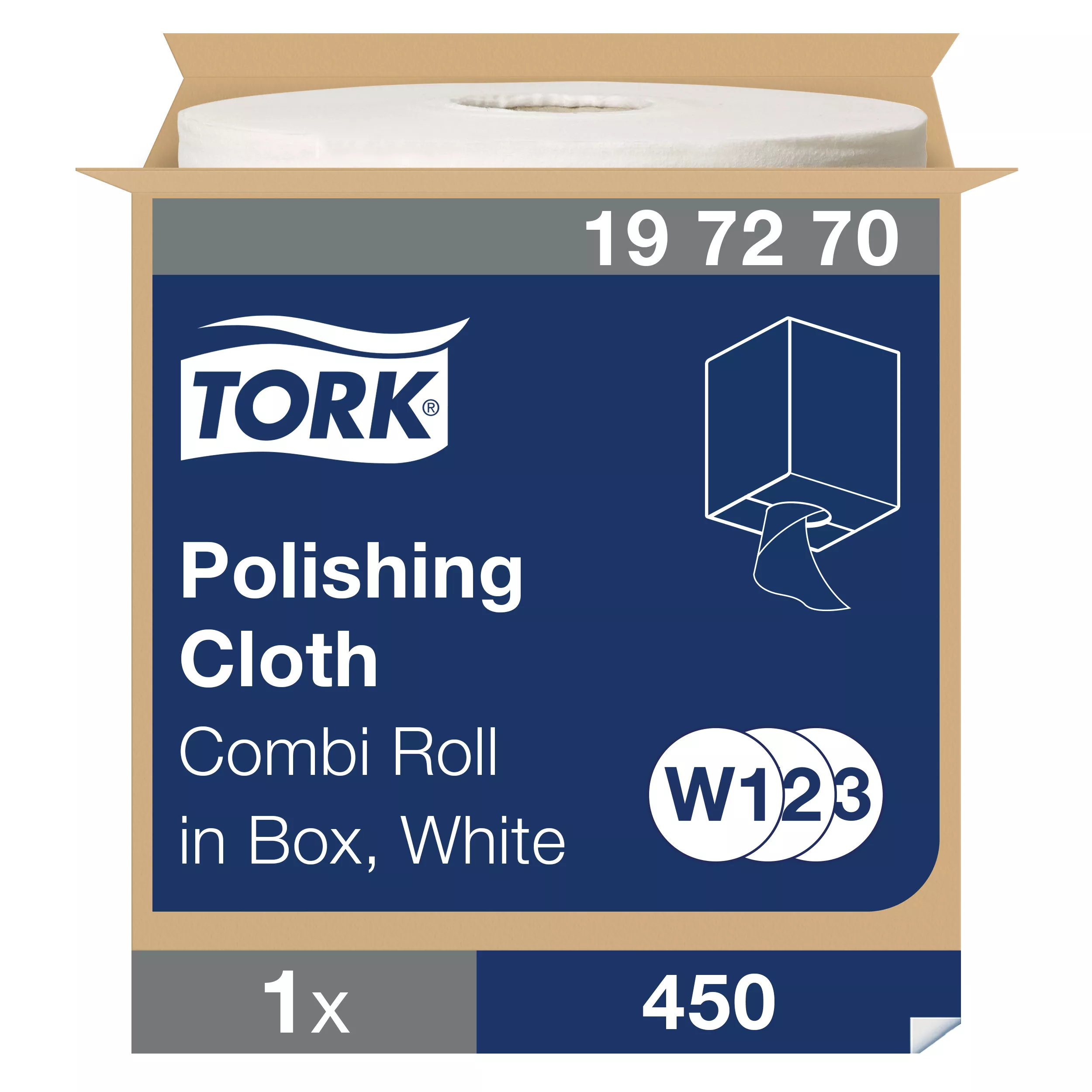 Tork Poliertücher Weiß W1/2/3, Professionelle Qualität, 1 × 450 Tücher, 197270