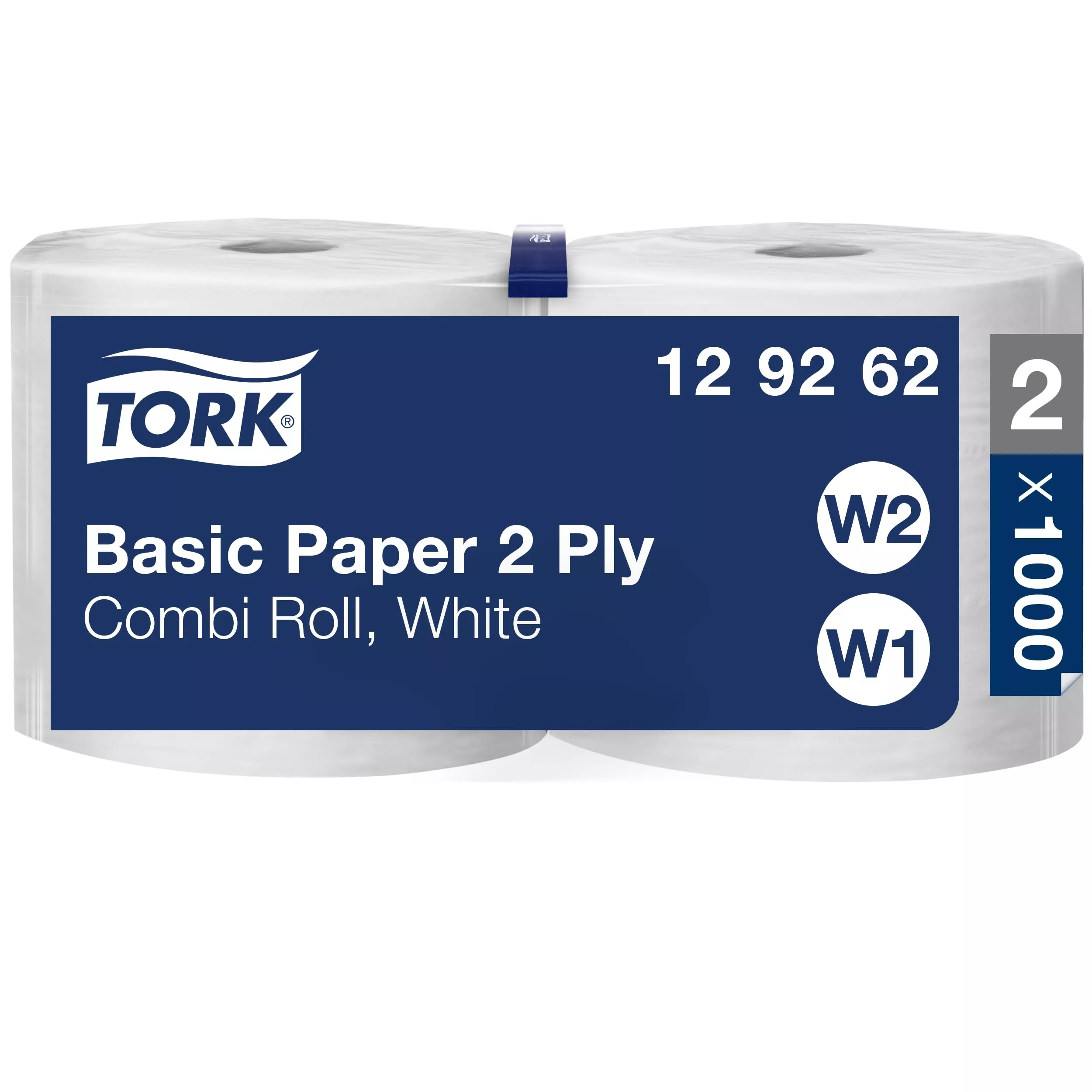 Tork Standard-Papierwischtücher, Kombirolle Weiß W1/2, Mehrzweck, 2 × 340 m, 129262
