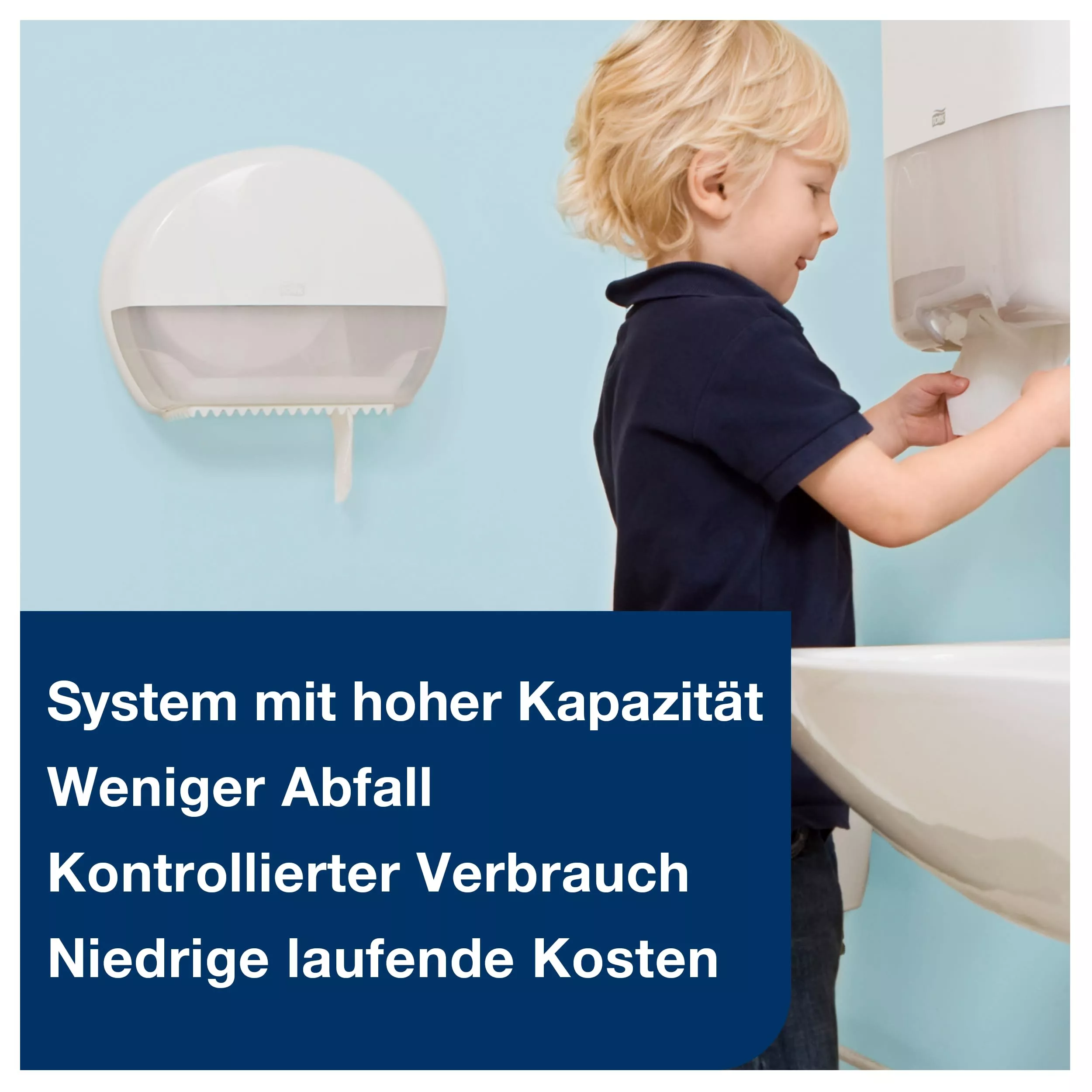 Tork Spender für Mini-Jumbo-Toilettenpapier Weiß T2, geschlossen, Elevation Linie, 555000