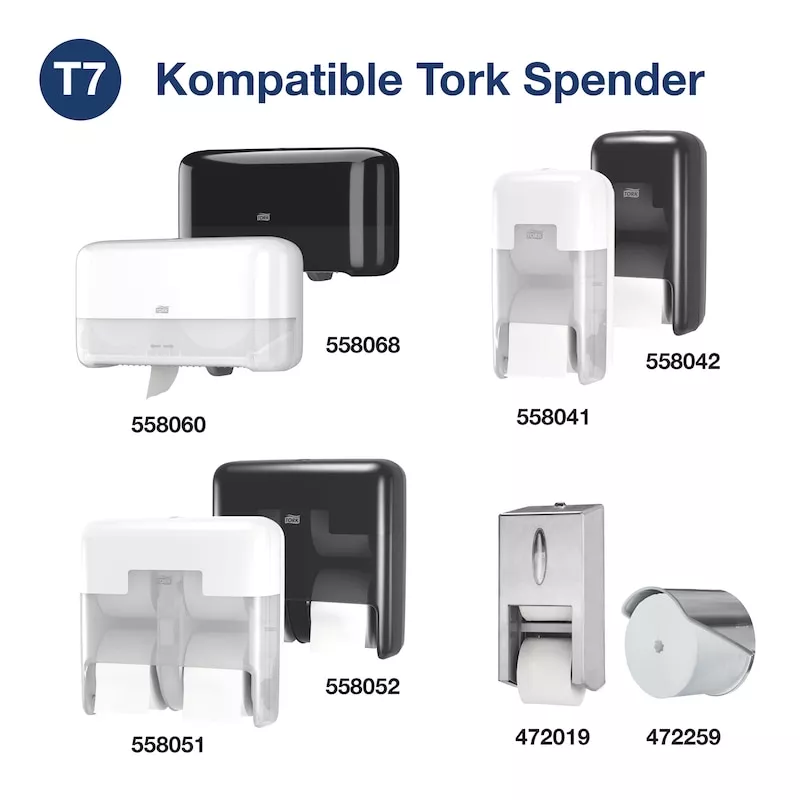 Tork Tork Midi Toilettenpapier hülsenlos 2-lagig Natur 103,5 m T7 Advanced 36 Rollen / PackMidi Toilettenpapier hülsenlos 2-lagig Natur, 103,5 m, T7 (Advanced) – 36 Rollen / Pack