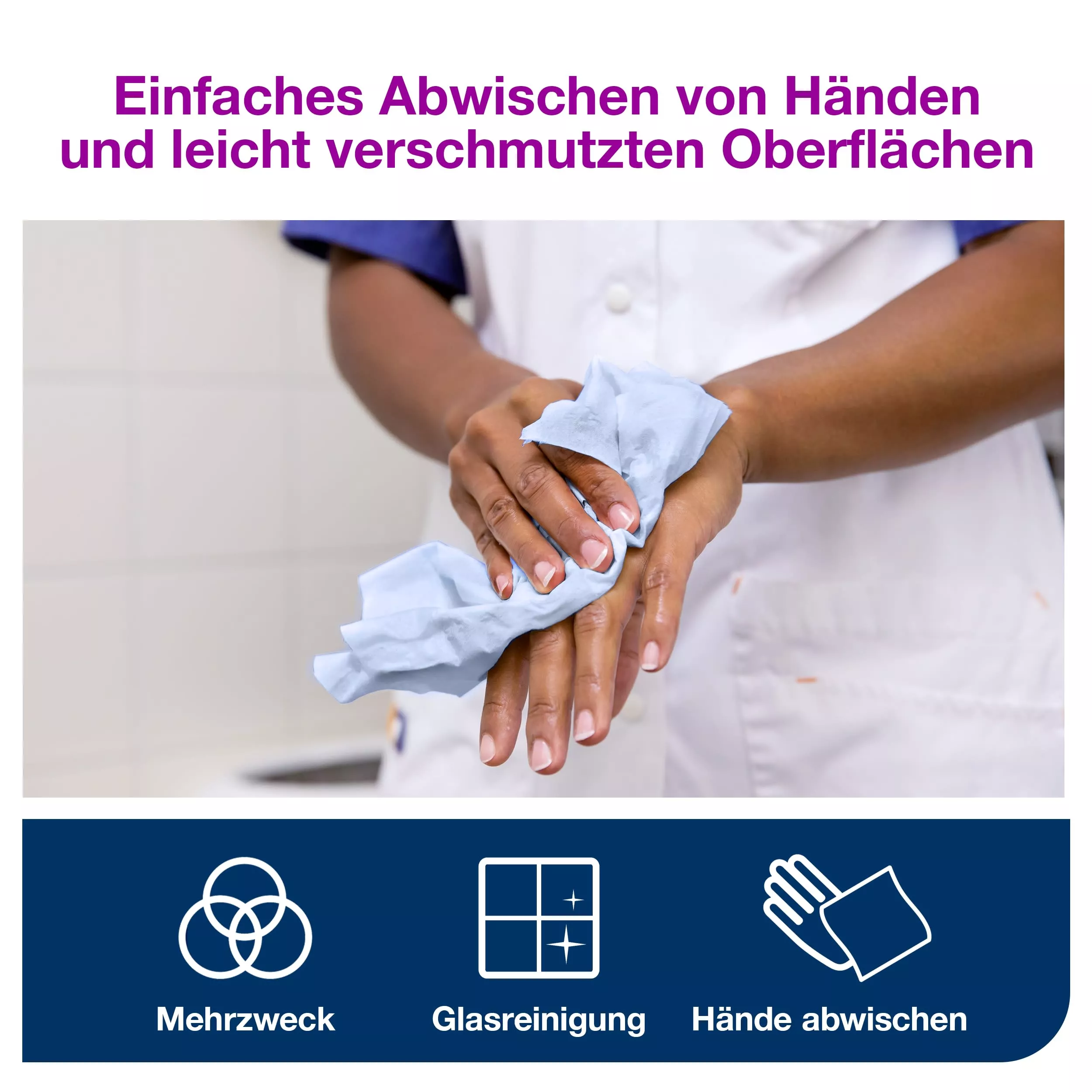 Tork Innenabrollungs-Papierwischtücher Blau M2, Saugfähig, 6 Rollen, 128208