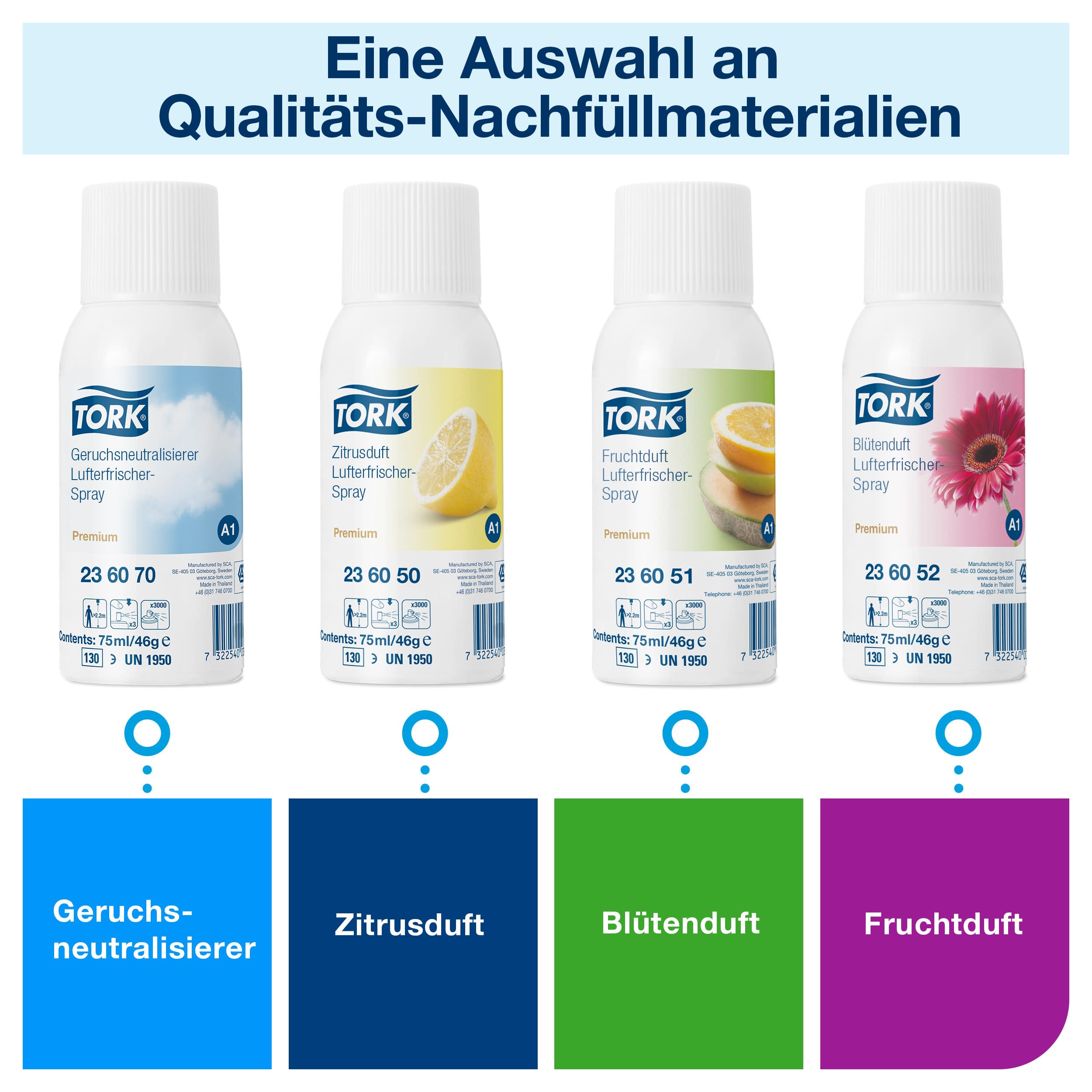 Tork Spender für Lufterfrischer Sprays Weiß A1, Schnelle Nachfüllung, Elevation Linie