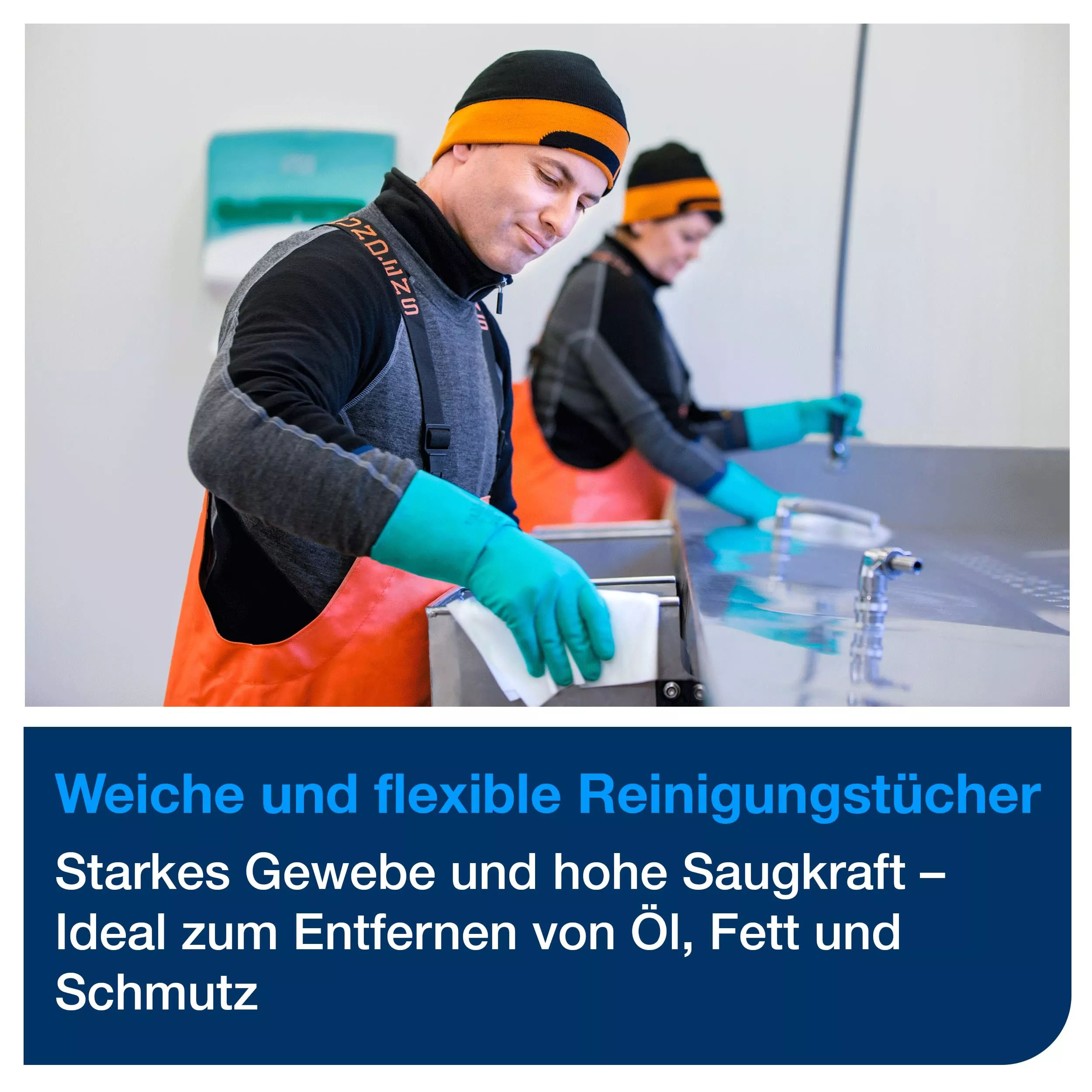 Tork Gefaltete Industrie Reinigungstücher Grau W4, flexibel und weich, 4 × 120 Tücher, 520679
