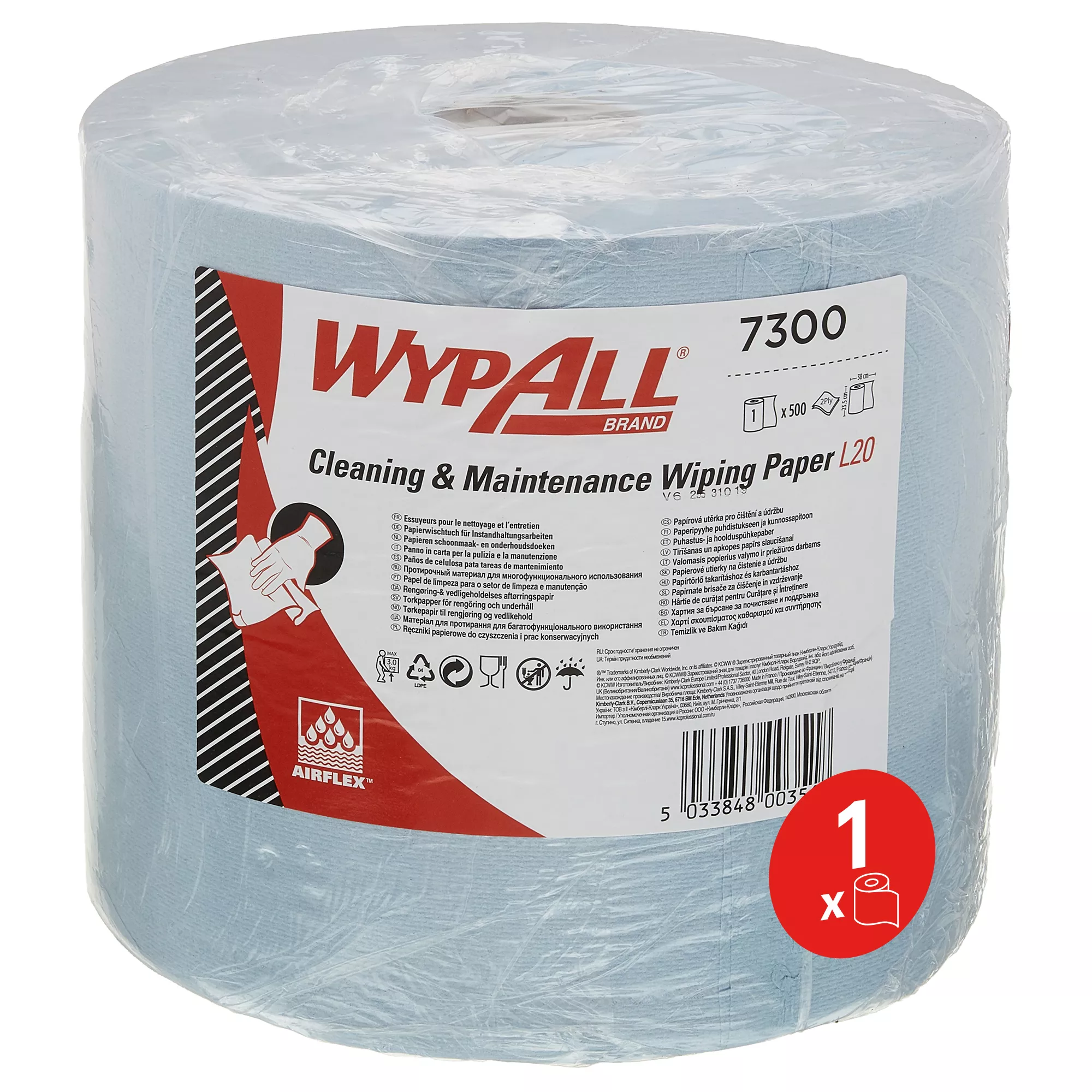 Papierrolle, Reinigungsrolle, Wischpapier, L20, Einrollen