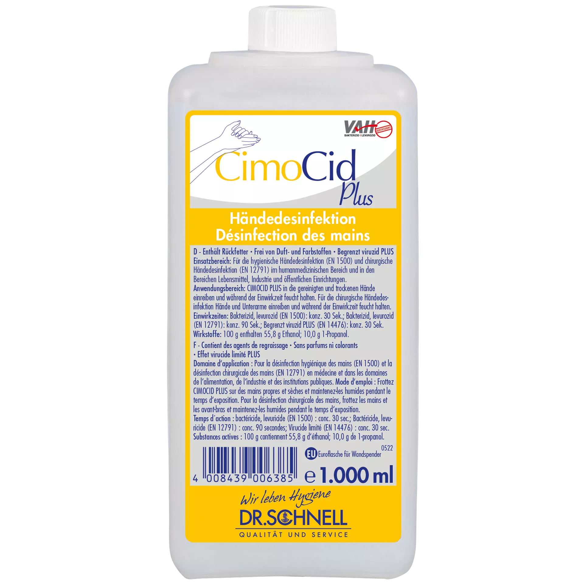 Handdesinfektion, Desinfektionsmittel, Händedesinfektion, 1000 ml, Flasche