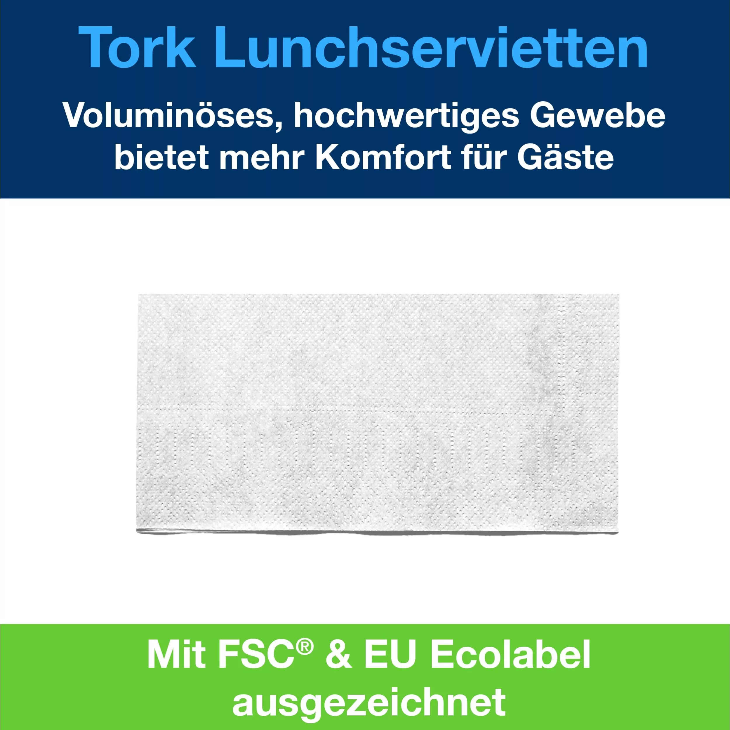 Tork Guten Appetit Lunchserviette, 1/8-Falz, 2-lagig, 33 cm × 33 cm, 10 × 200 Servietten, 477303