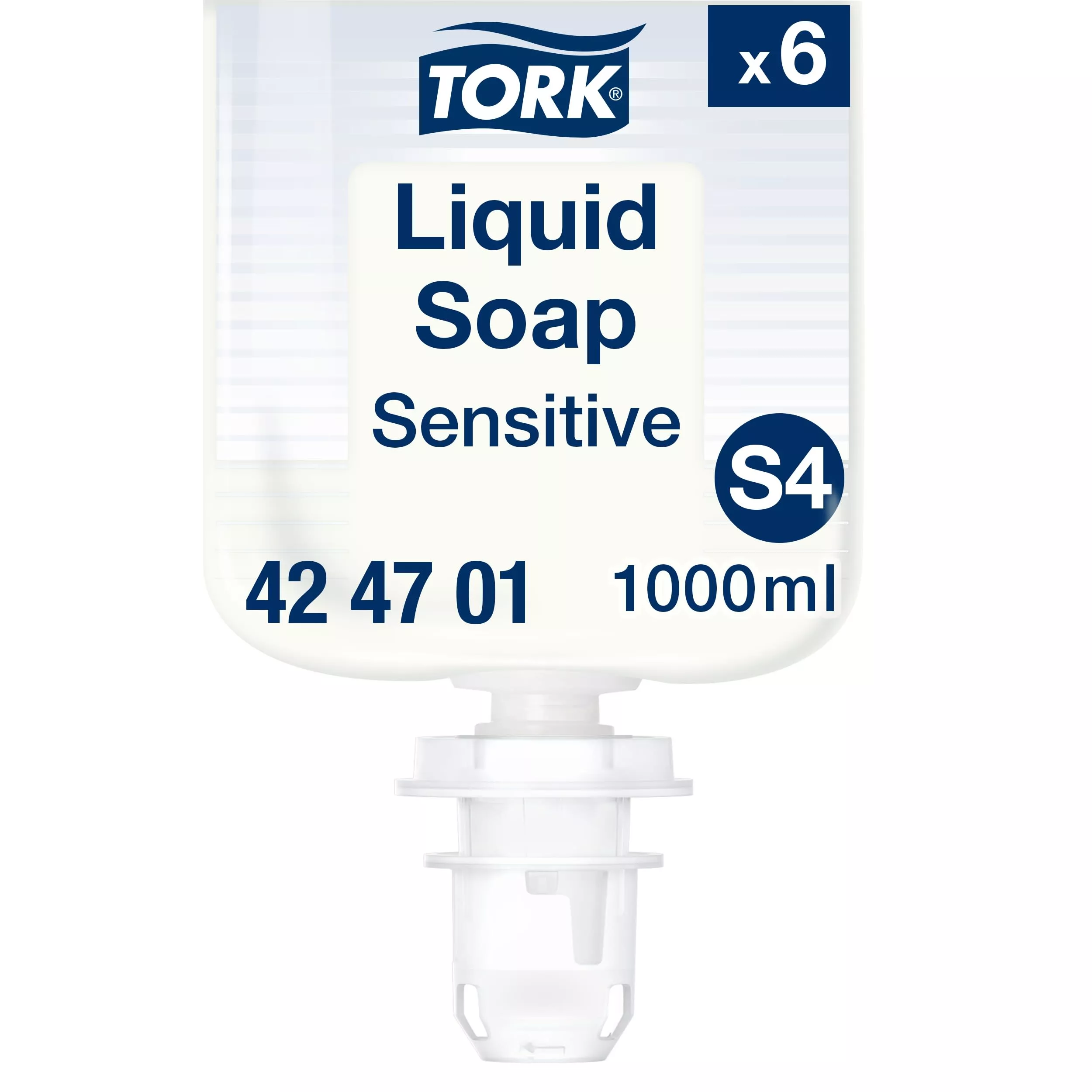 Tork Sensitive Flüssigseife S4, dermatologisch getestet, 6 × 1.000 ml, 424701