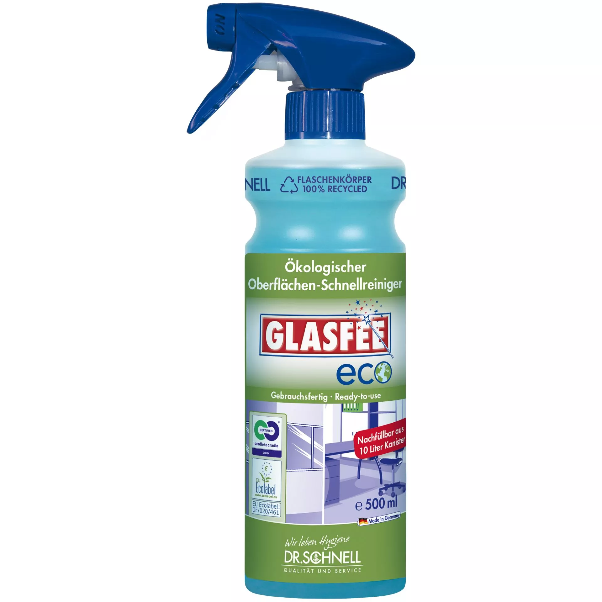 Glasreiniger, Oberflächenreiniger, Sprühflasche, 500 ml, eco