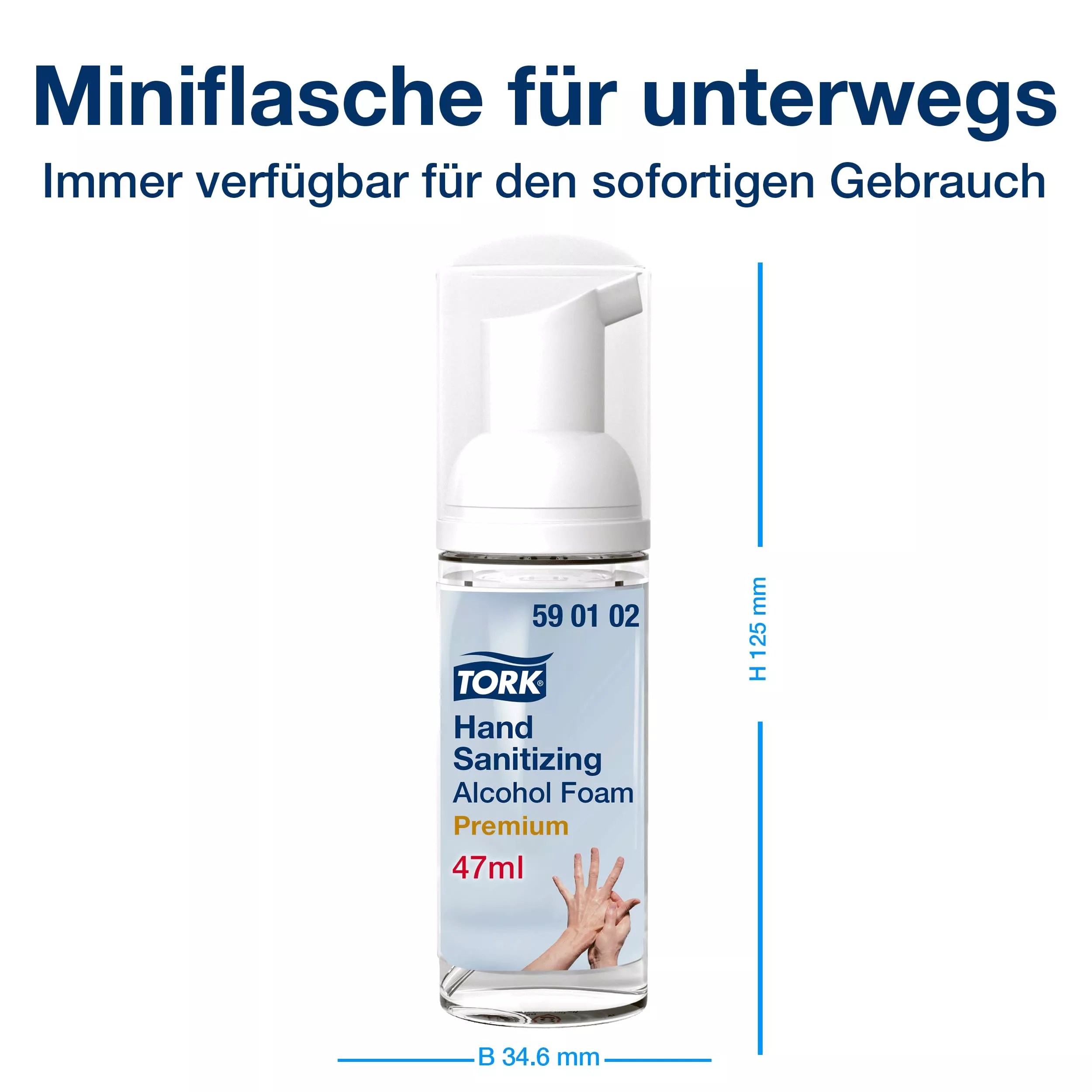 Tork Desinfizierender Hand Alkohol Schaum, dermatologisch getestet, 24 x 47 ml, 590102