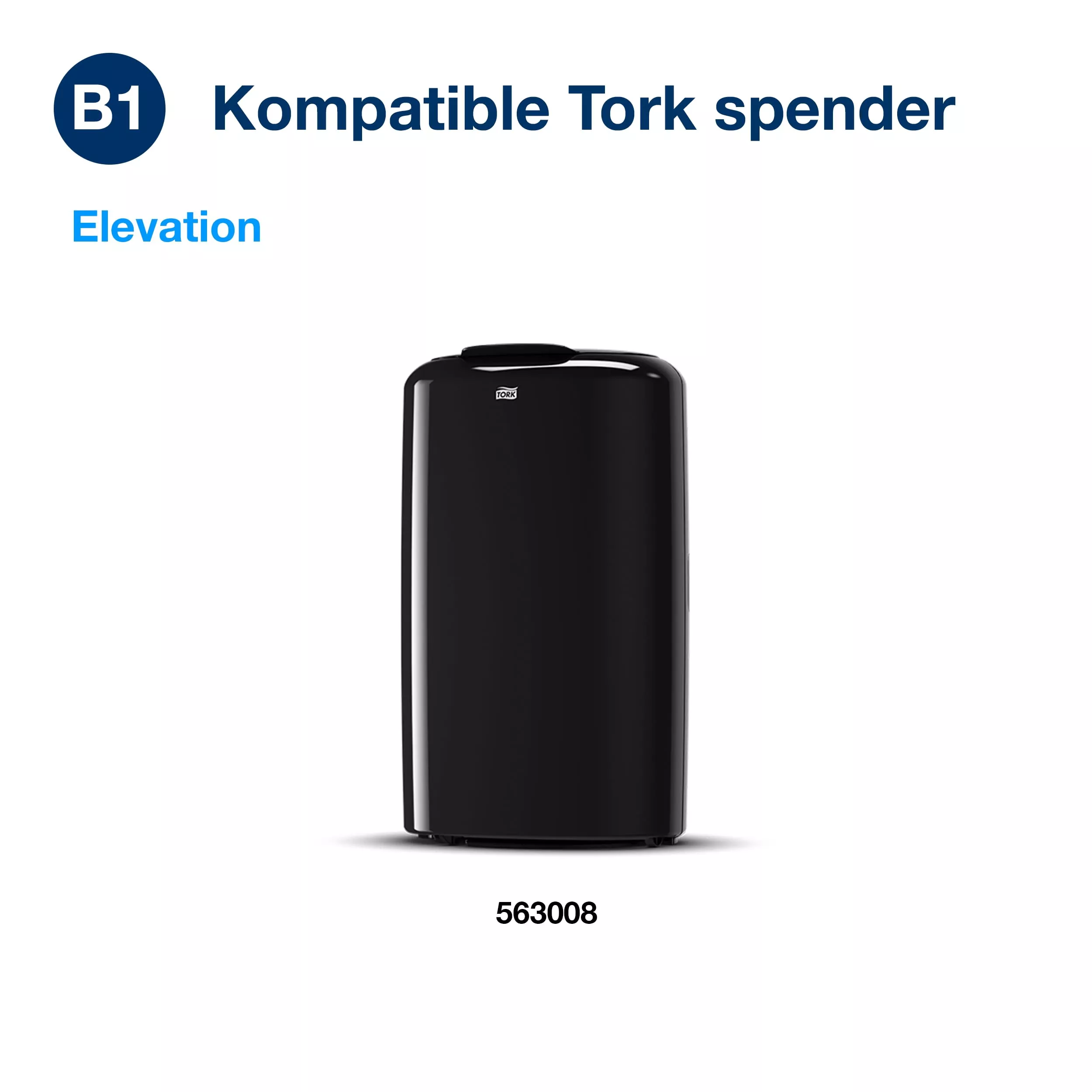 Tork Deckel für Abfallbehälter (Zubehör für Tork 50 l Abfallbehälter) Schwarz B1, hochglanz, Elevation Design, 205638