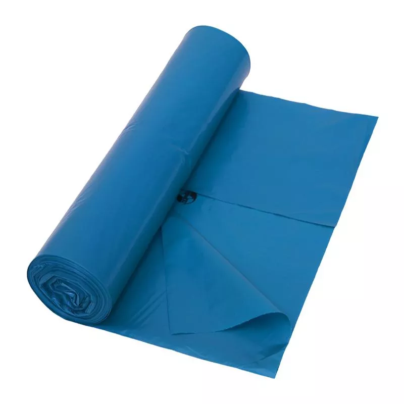DEISS Müllsäcke 70 Liter, 70 my, LDPE, blau (1 Rolle = 25 Stück)