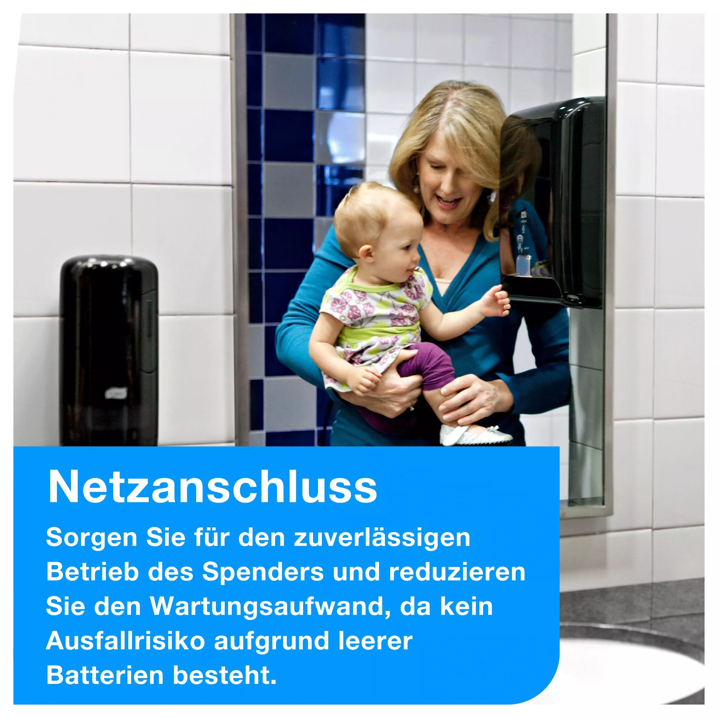 Tork Matic® Netzanschluss für Sensorspender für Rollenhandtücher Schwarz H1, statt Batterien, 205508