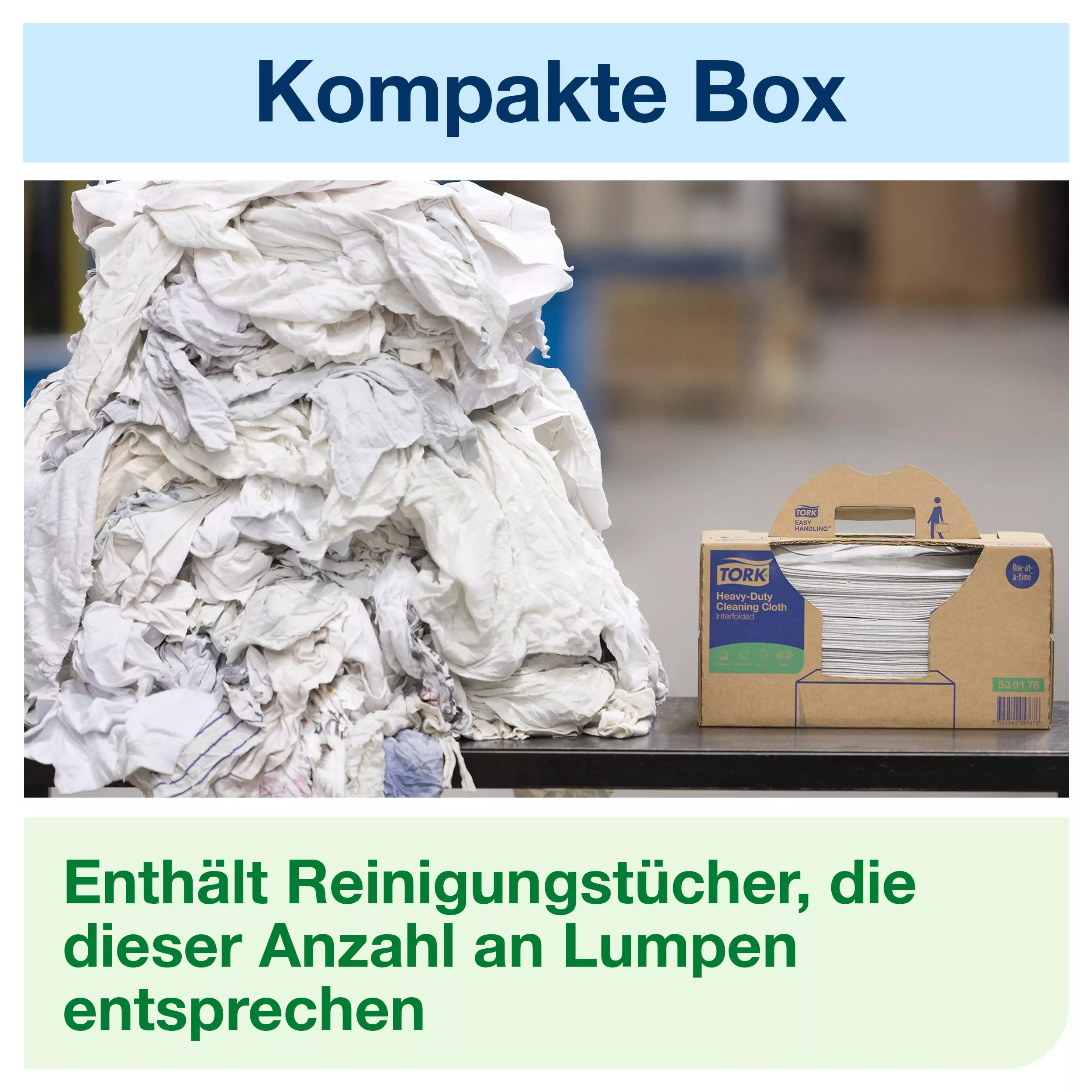 Tork Extra Starke Reinigungstücher Blau W7, Einzeltuchentnahme, 1 × 180 Tücher, 530272